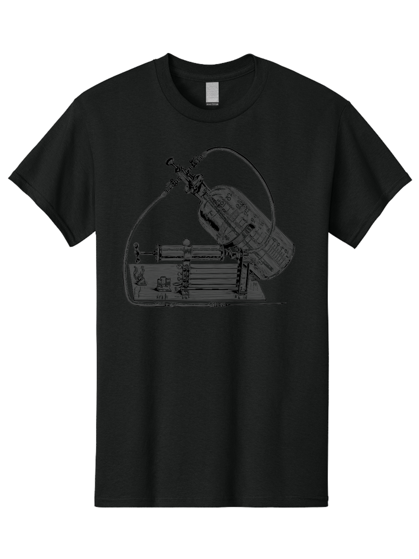 Gas-Pump Men'S Graphic Tee, 100% Cotton, Comfortable Casual Summer Wear, Machine Washable, Steam Engine, Industrial Machinery, Historical Equipment, Mechanical Device, Newcomen Engine, Steam Power, Industrial Revolution, Antique Technology, Aad600 23
