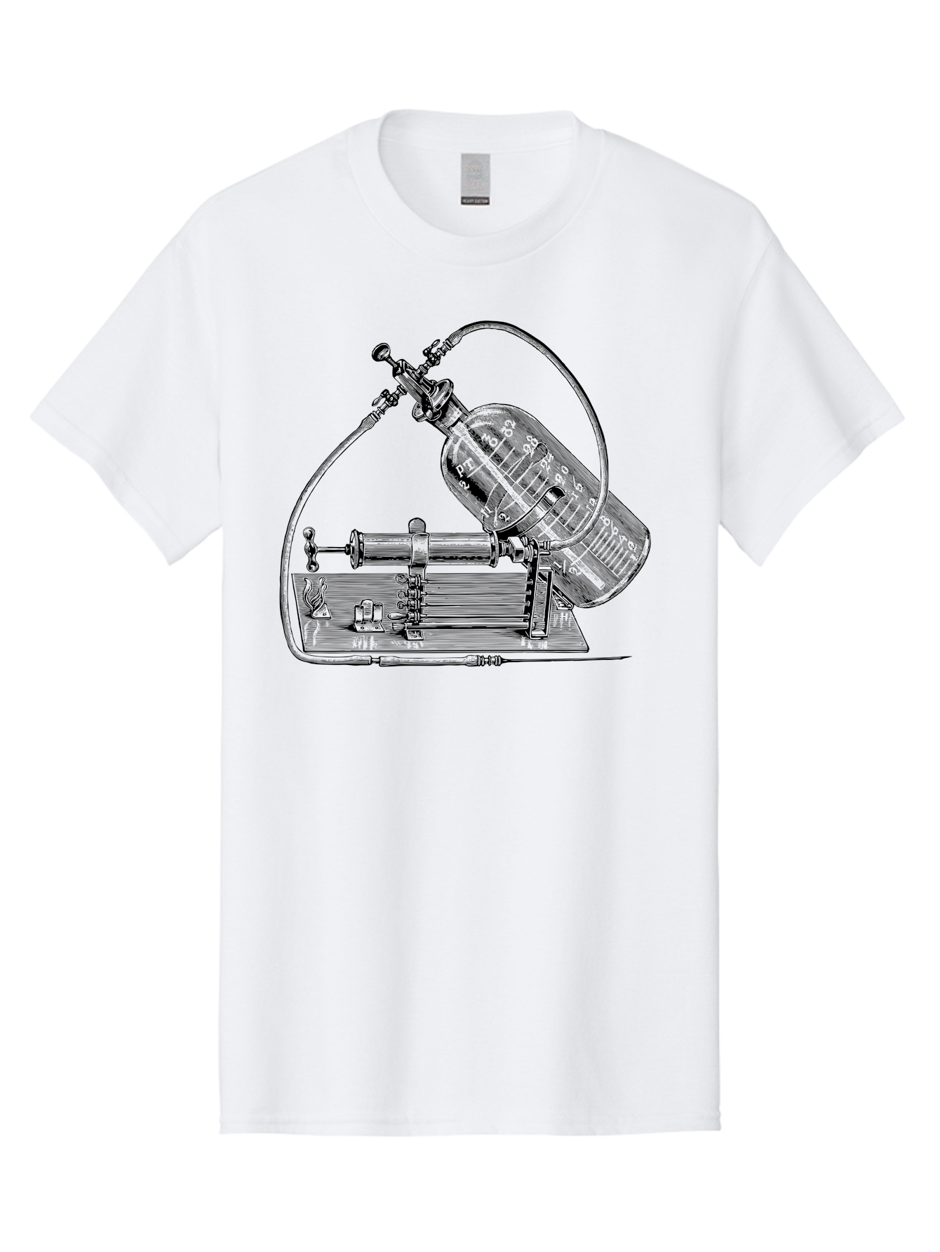 Gas-Pump Men'S Graphic Tee, 100% Cotton, Comfortable Casual Summer Wear, Machine Washable, Steam Engine, Industrial Machinery, Historical Equipment, Mechanical Device, Newcomen Engine, Steam Power, Industrial Revolution, Antique Technology, Aad600 25