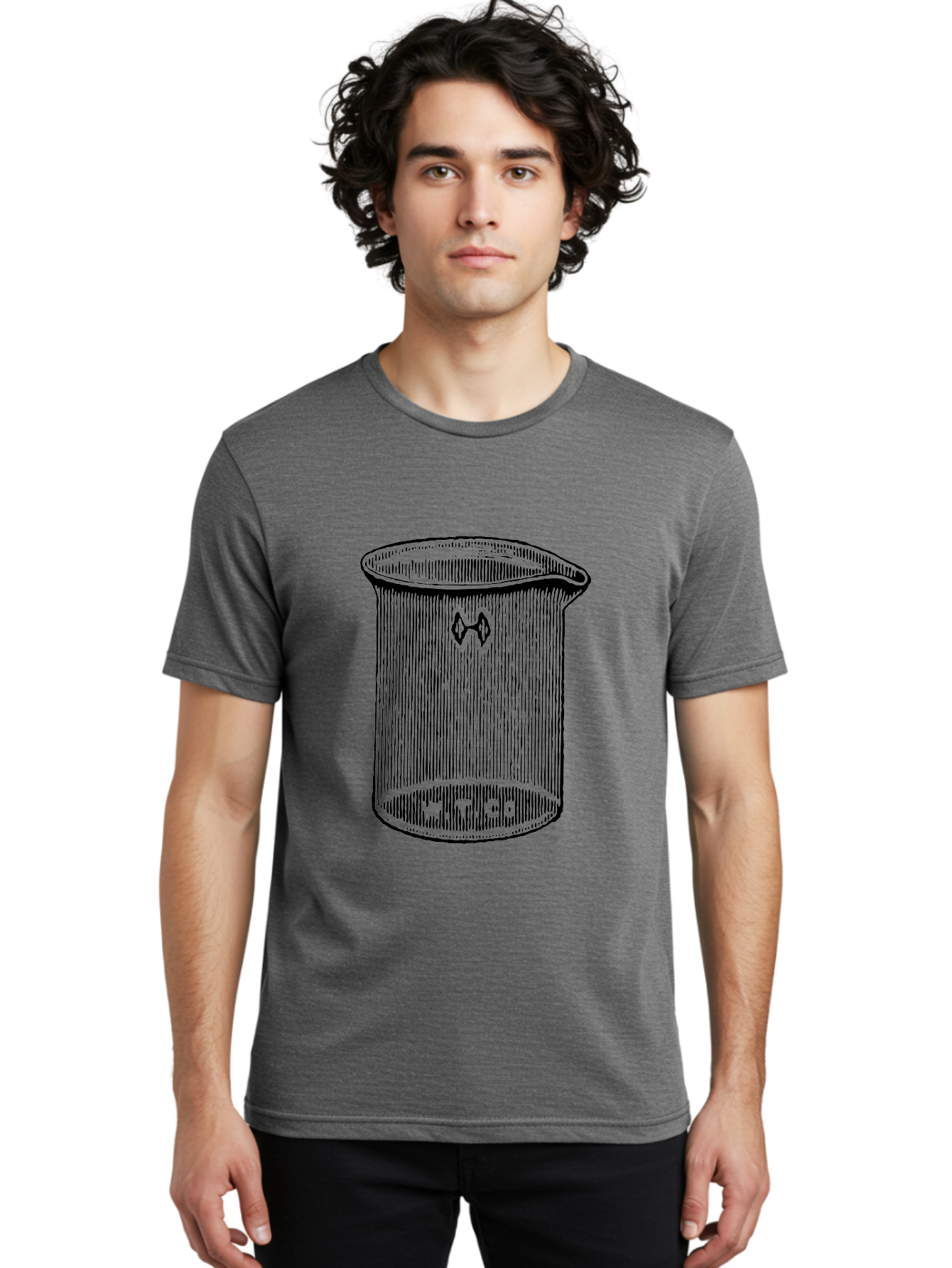 Glass-Beaker Men'S Graphic Tee, 100% Cotton, Comfortable Casual Summer Wear, Machine Washable, Chemical Beaker, Laboratory Equipment, Black And White Illustration, Scientific Glassware, Hazardous Materials Symbol, Chemistry Experiments, Aad601 28