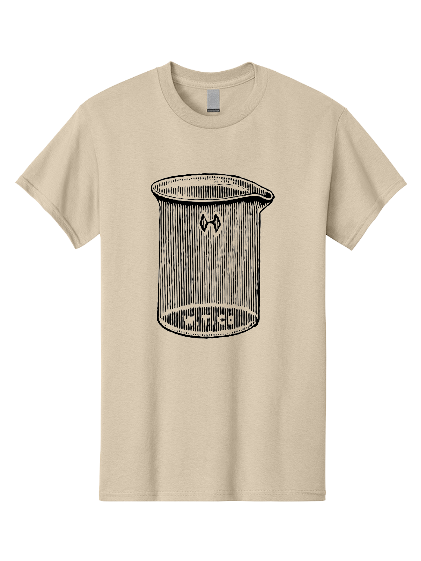 Glass-Beaker Men'S Graphic Tee, 100% Cotton, Comfortable Casual Summer Wear, Machine Washable, Chemical Beaker, Laboratory Equipment, Black And White Illustration, Scientific Glassware, Hazardous Materials Symbol, Chemistry Experiments, Aad601 17
