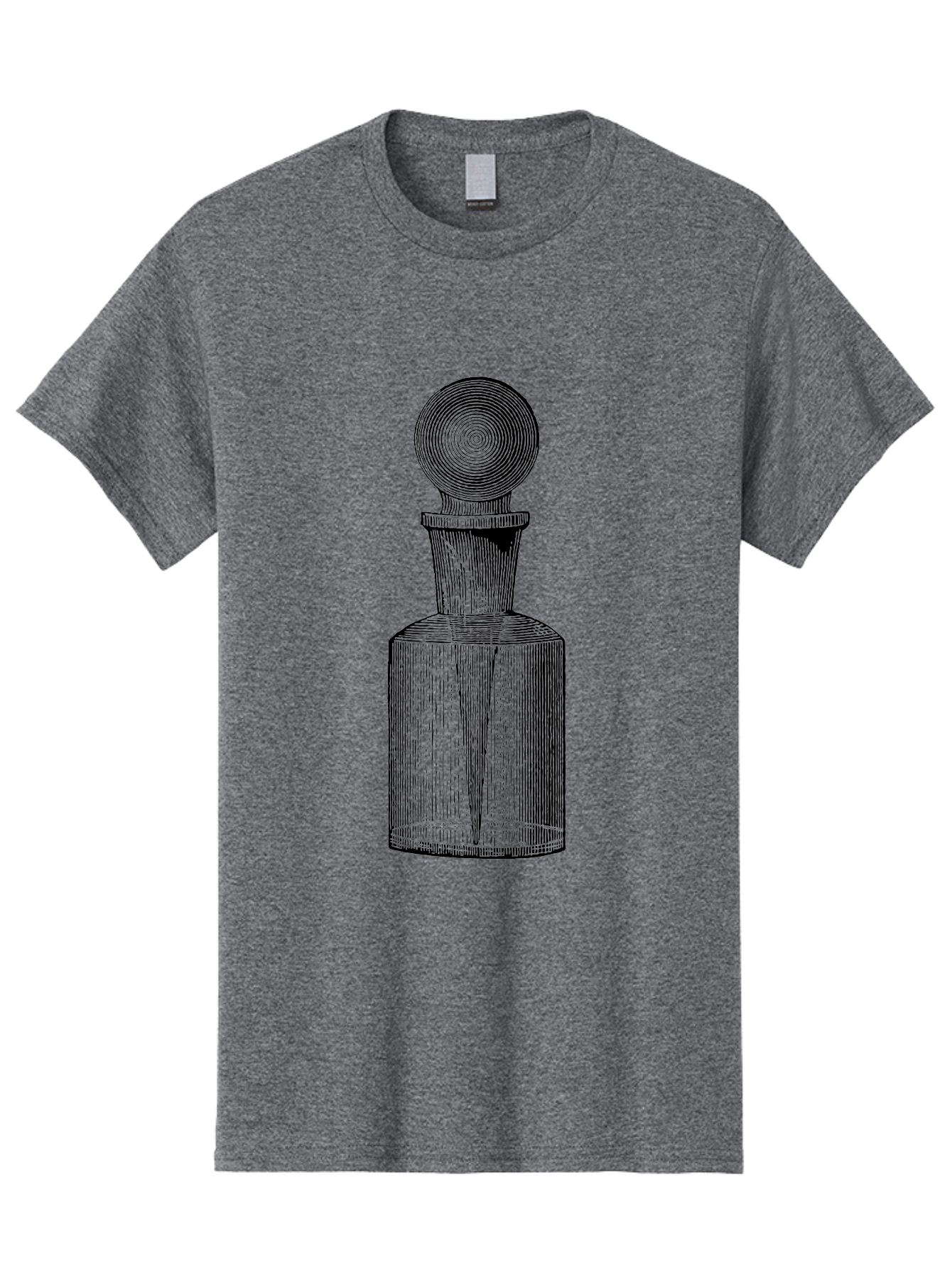 Glass-Bottle Men'S Graphic Tee, 100% Cotton, Comfortable Casual Summer Wear, Machine Washable, Vintage Bottle, Glass Stopper, Elegant Design, Luxury Packaging, Apothecary Jar, Decorative Container, Fine Glassware, Classic Style Aad604 15