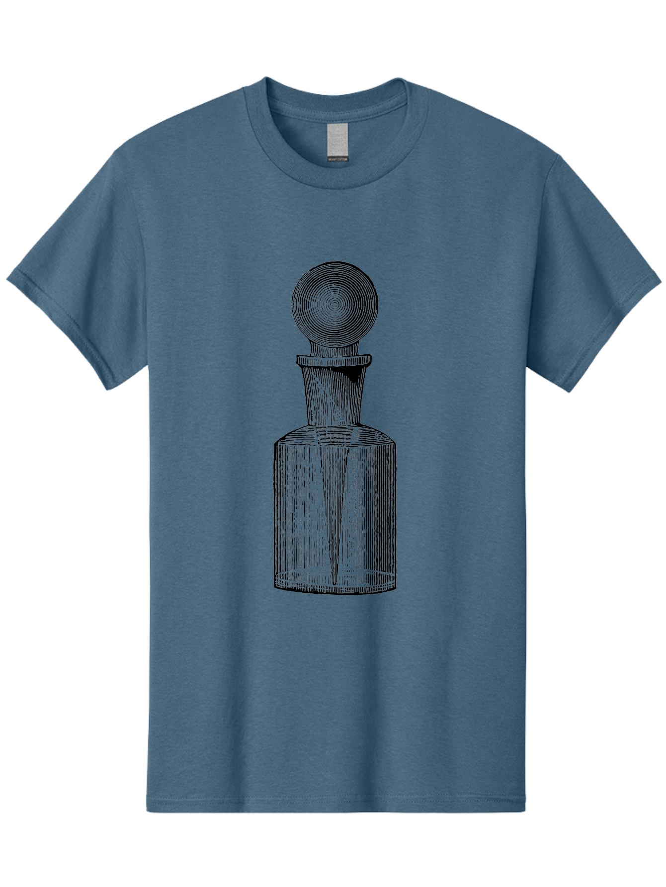 Glass-Bottle Men'S Graphic Tee, 100% Cotton, Comfortable Casual Summer Wear, Machine Washable, Vintage Bottle, Glass Stopper, Elegant Design, Luxury Packaging, Apothecary Jar, Decorative Container, Fine Glassware, Classic Style Aad604 3