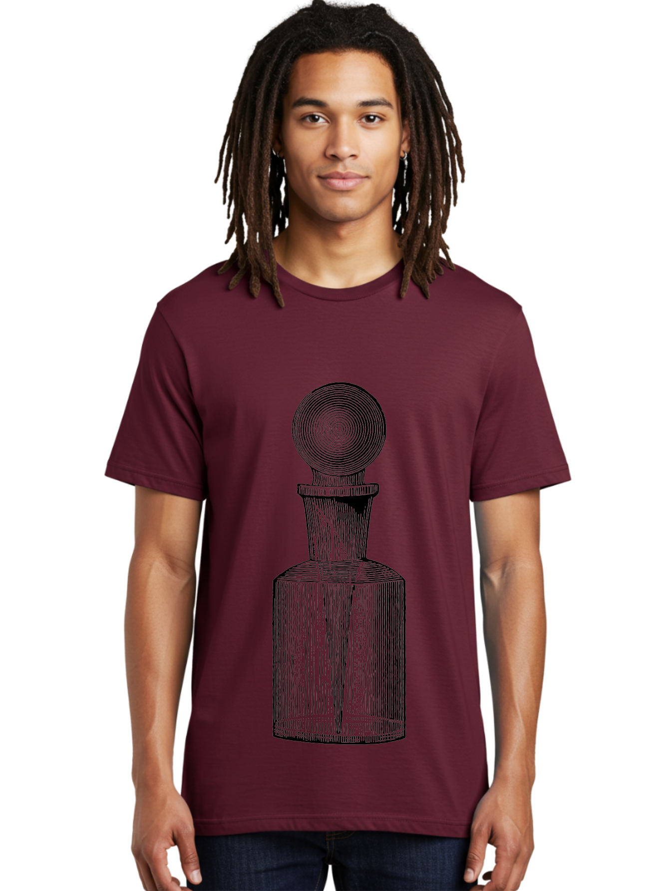 Glass-Bottle Men'S Graphic Tee, 100% Cotton, Comfortable Casual Summer Wear, Machine Washable, Vintage Bottle, Glass Stopper, Elegant Design, Luxury Packaging, Apothecary Jar, Decorative Container, Fine Glassware, Classic Style Aad604 10