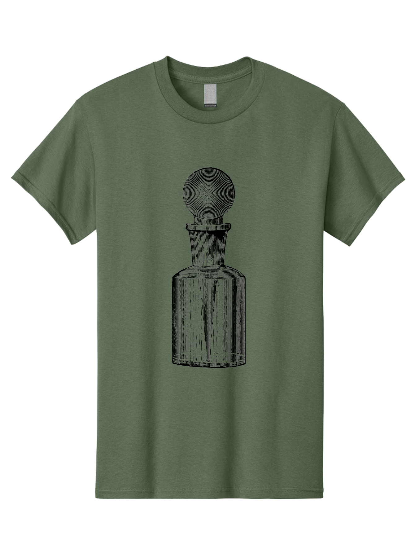 Glass-Bottle Men'S Graphic Tee, 100% Cotton, Comfortable Casual Summer Wear, Machine Washable, Vintage Bottle, Glass Stopper, Elegant Design, Luxury Packaging, Apothecary Jar, Decorative Container, Fine Glassware, Classic Style Aad604 21