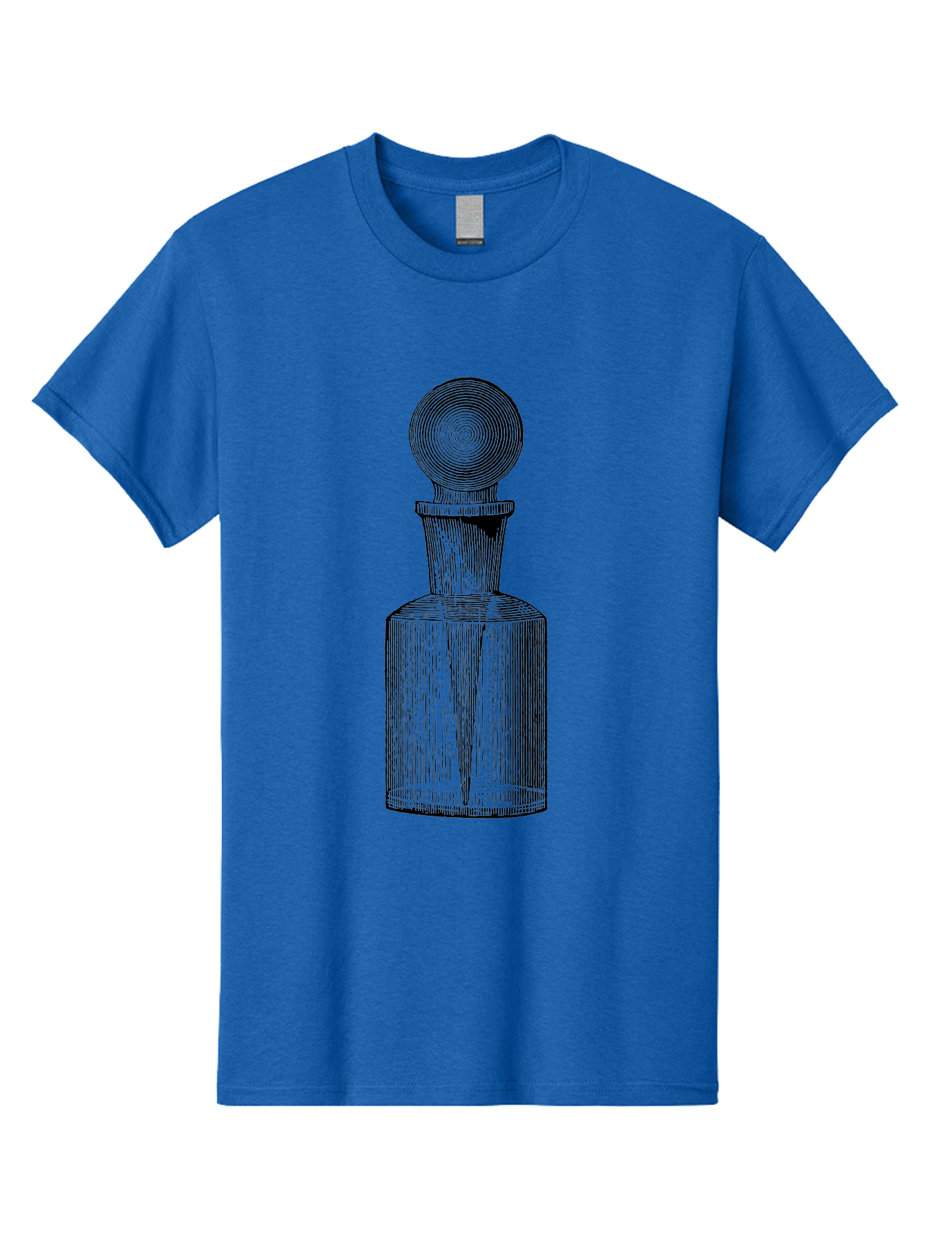 Glass-Bottle Men'S Graphic Tee, 100% Cotton, Comfortable Casual Summer Wear, Machine Washable, Vintage Bottle, Glass Stopper, Elegant Design, Luxury Packaging, Apothecary Jar, Decorative Container, Fine Glassware, Classic Style Aad604 7