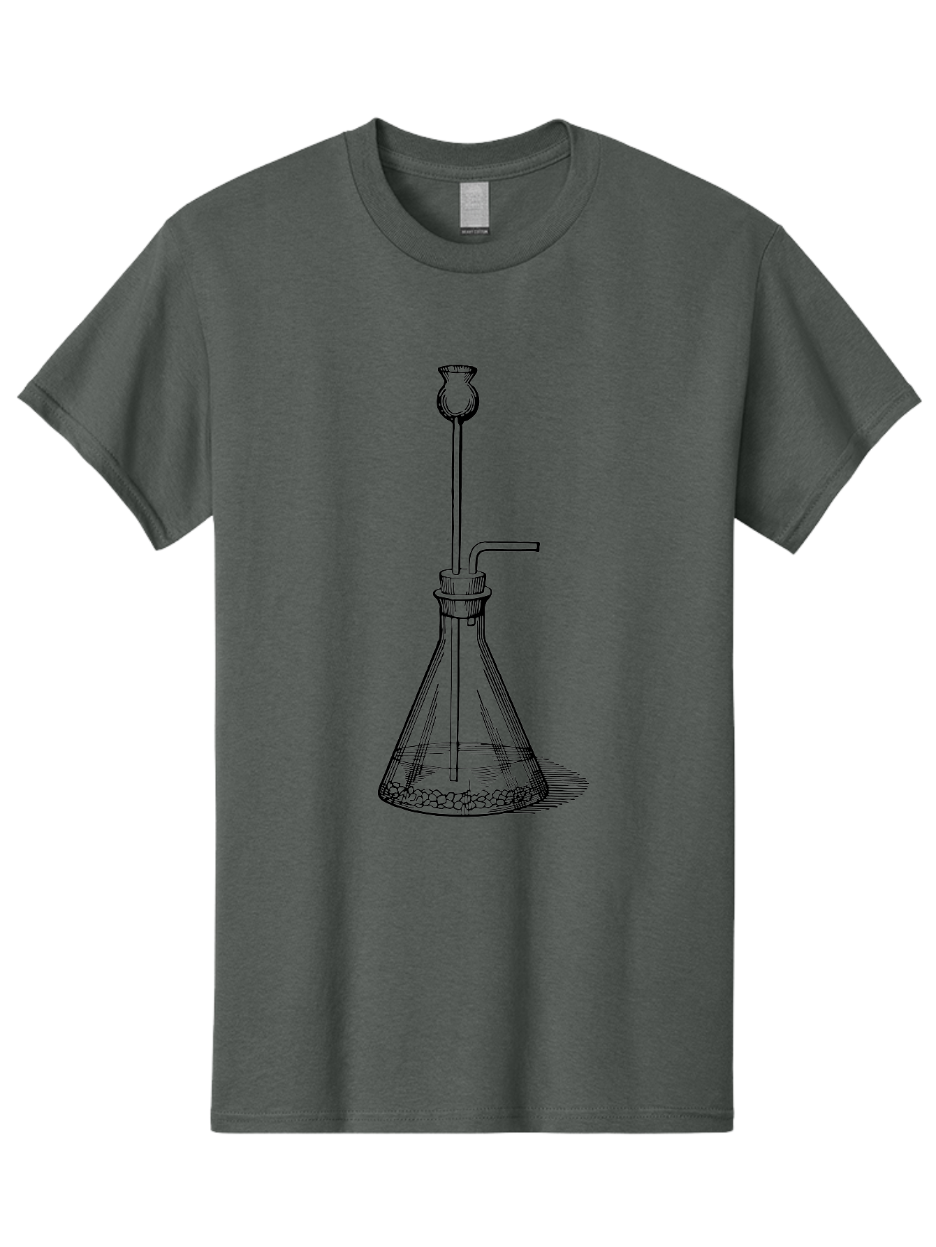 Glass-Flask Men'S Graphic Tee, 100% Cotton, Comfortable Casual Summer Wear, Machine Washable, Laboratory Equipment, Chemistry Setup, Gas Generation, Kipp'S Apparatus, Scientific Instrument, Chemistry Lab, Experimental Setup, Chemical Reaction Aad606 21