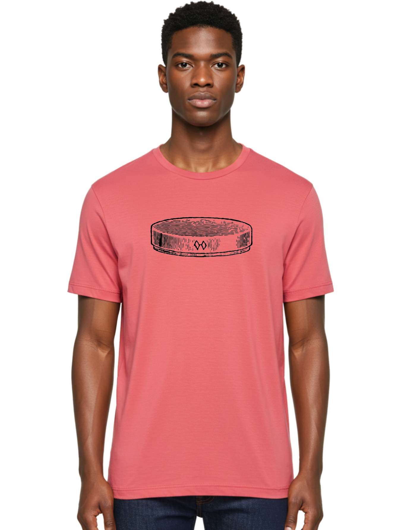 Hockey-Puck Men'S Graphic Tee, 100% Cotton, Comfortable Casual Summer Wear, Machine Washable, Hockey Puck, Sports Equipment, Ice Hockey, Athletic Gear, Winter Sports, Competitive Teams, Nhl Symbol, Puck Design Aad609 20