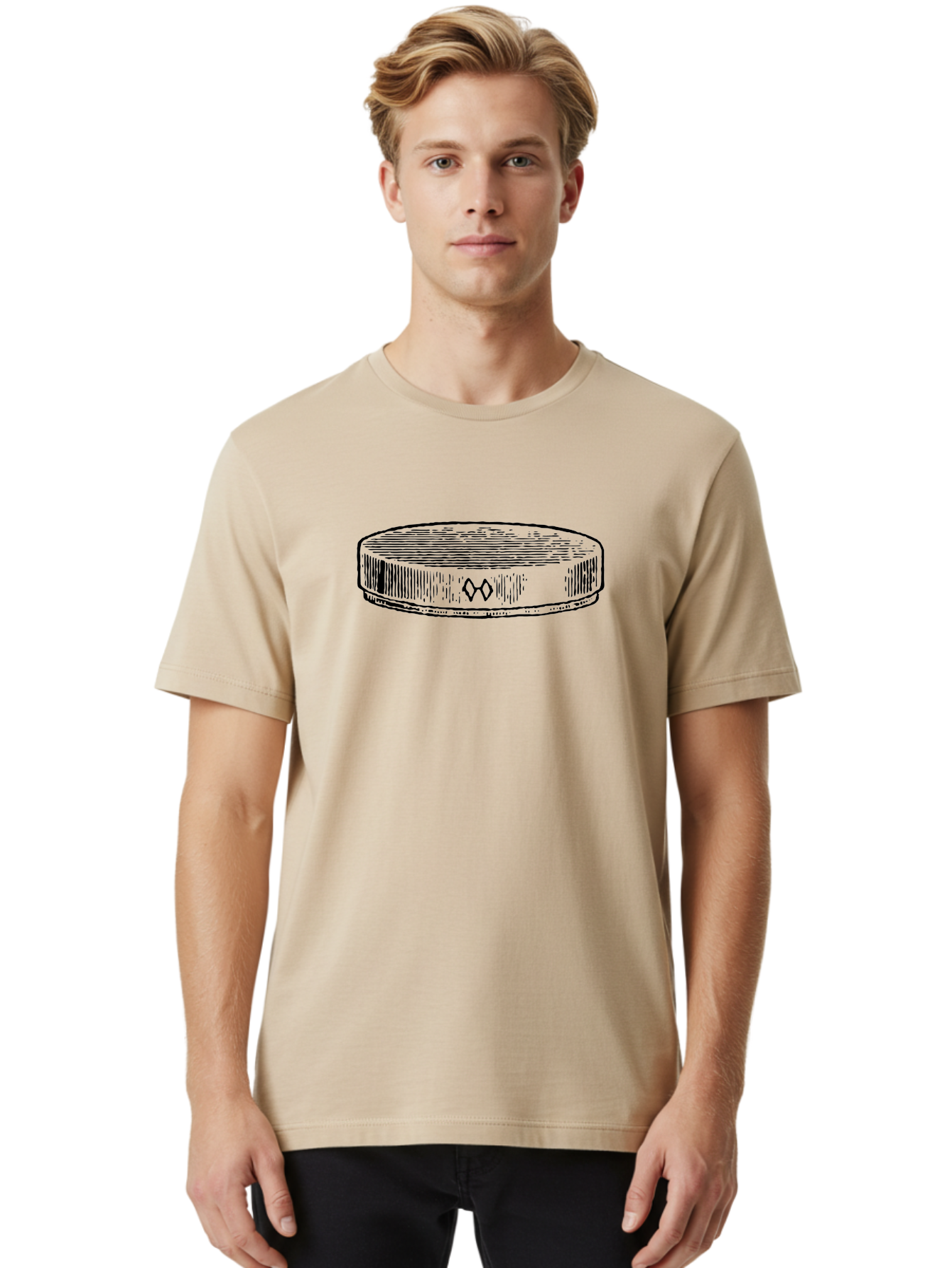 Hockey-Puck Men'S Graphic Tee, 100% Cotton, Comfortable Casual Summer Wear, Machine Washable, Hockey Puck, Sports Equipment, Ice Hockey, Athletic Gear, Winter Sports, Competitive Teams, Nhl Symbol, Puck Design Aad609 12
