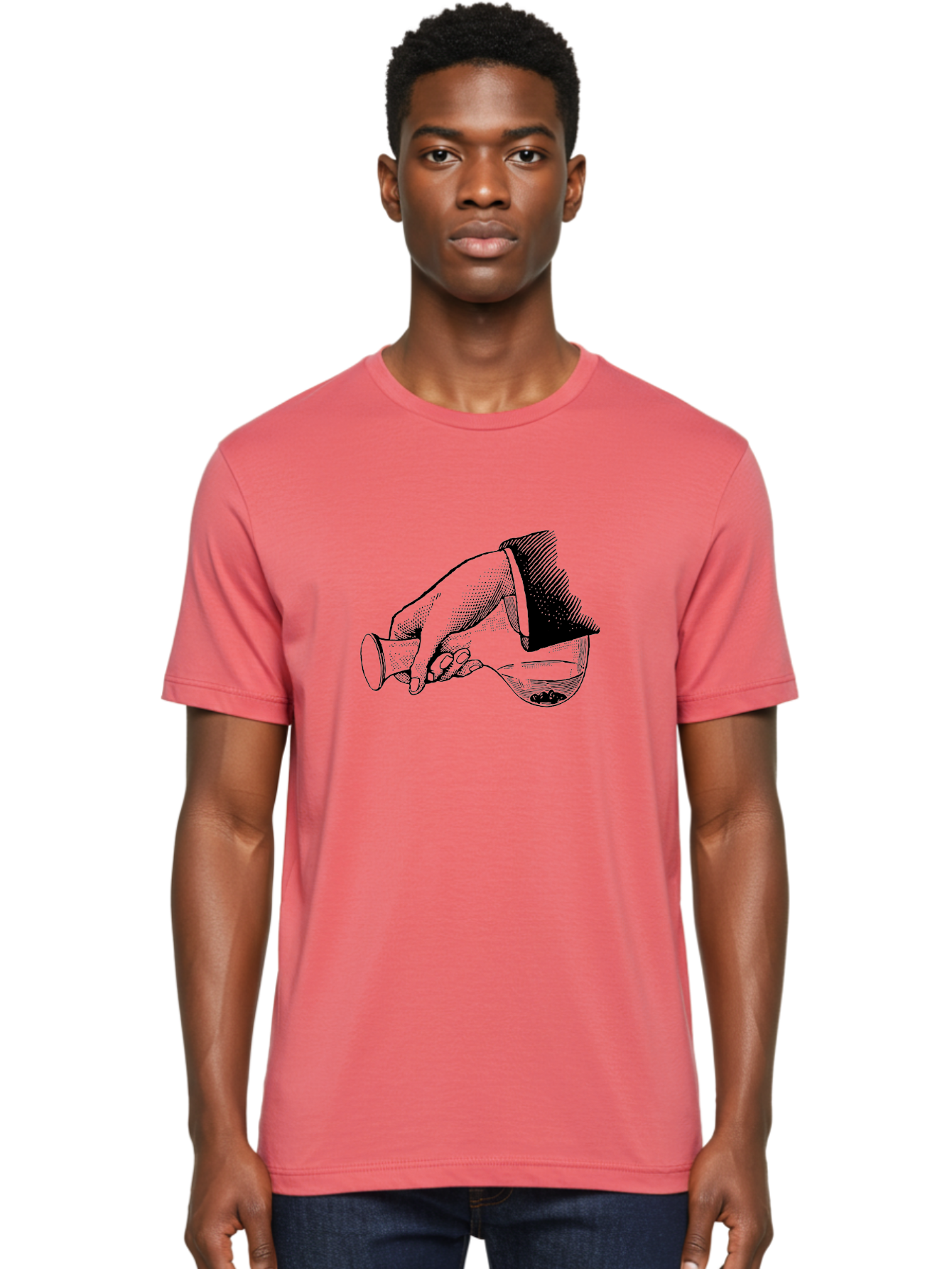 Hourglass Men'S Graphic Tee, 100% Cotton, Comfortable Casual Summer Wear, Machine Washable, Hand Holding Flask, Glass Container, Liquid Pouring, Scientific Experiment, Laboratory Equipment, Chemistry, Vintage Illustration, Aad610 12