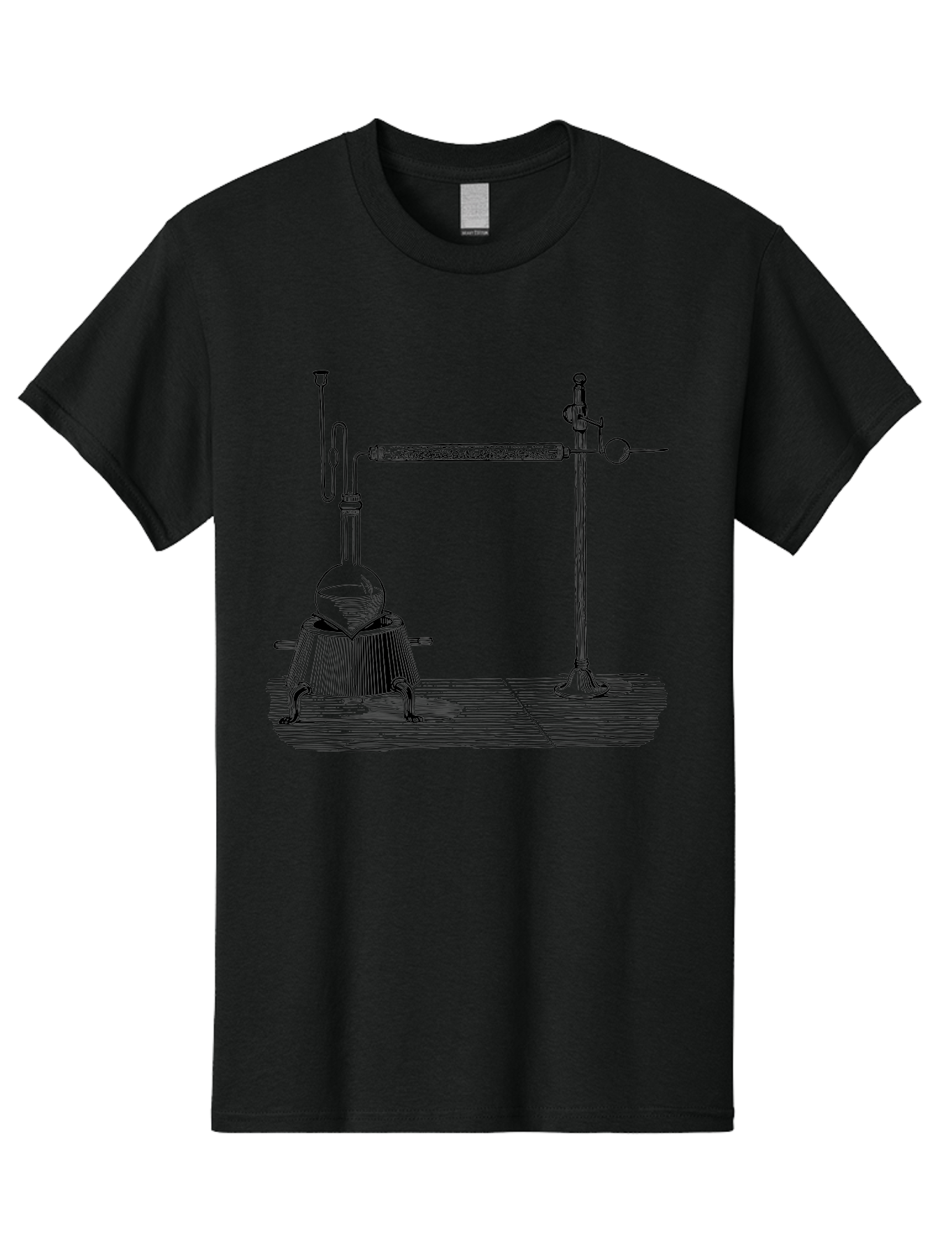 Laboratory-Distillation-Apparatus-1 Men'S Graphic Tee, 100% Cotton, Comfortable Casual Summer Wear, Machine Washable, Distillation Equipment, Laboratory Setup, Scientific Apparatus, Chemistry Experiment, Glassware, Vintage Illustration, Aad613 7