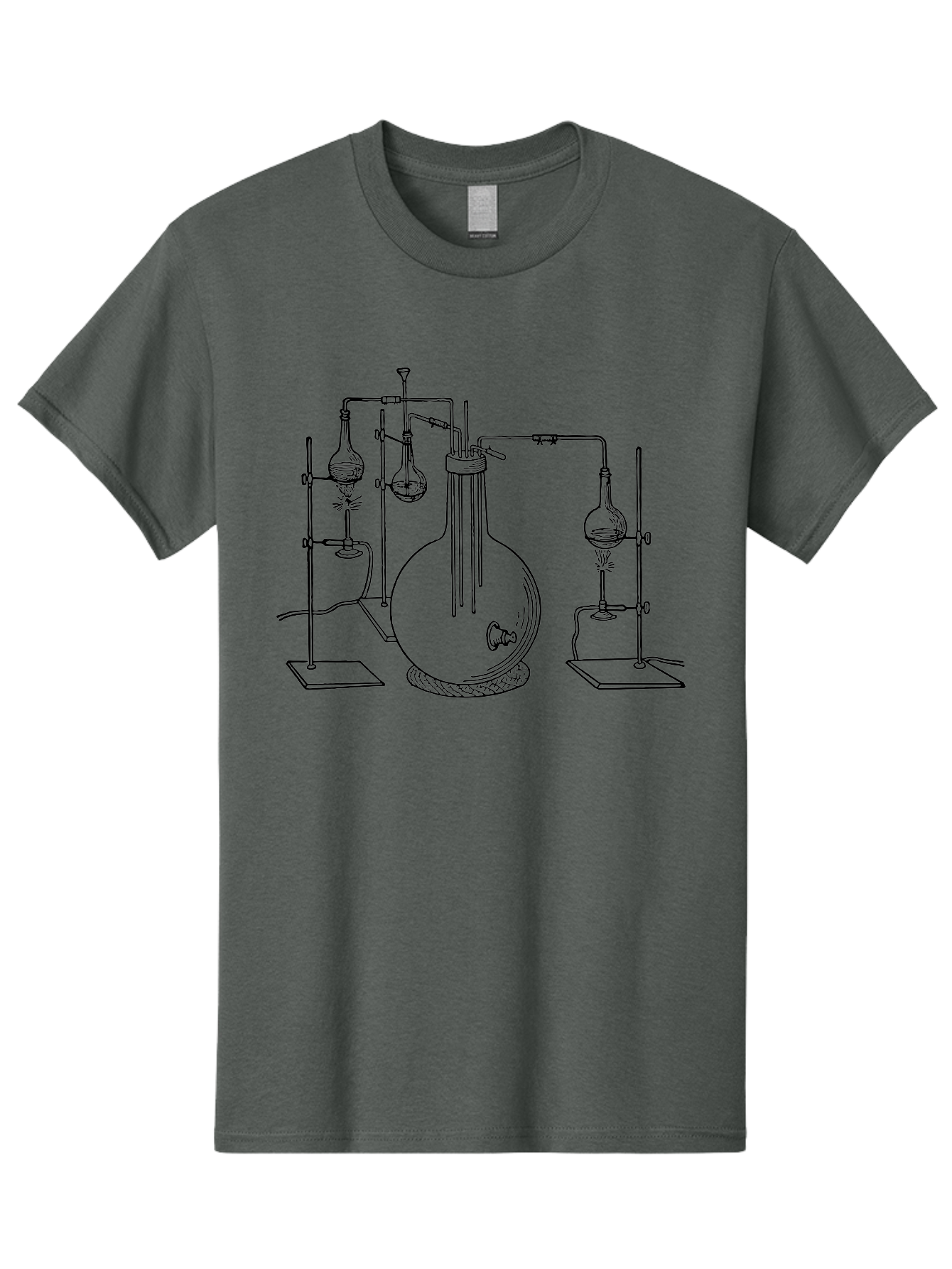 Laboratory-Equipment-3 Men'S Graphic Tee, 100% Cotton, Comfortable Casual Summer Wear, Machine Washable, Laboratory Equipment, Distillation Apparatus, Scientific Instruments, Chemistry Lab, Experimental Setup, Glassware, Round Bottom Flask, Aad617 11