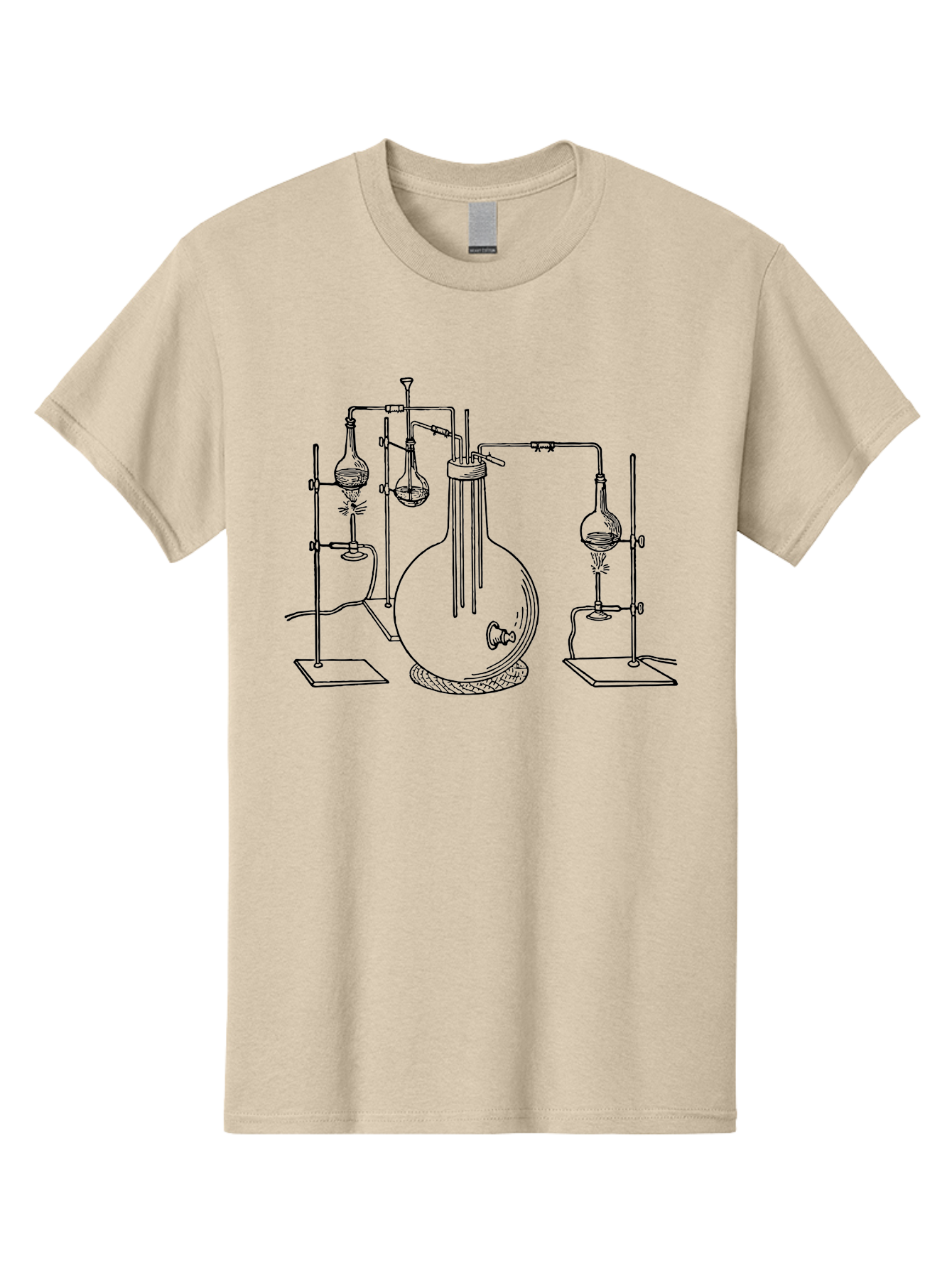Laboratory-Equipment-3 Men'S Graphic Tee, 100% Cotton, Comfortable Casual Summer Wear, Machine Washable, Laboratory Equipment, Distillation Apparatus, Scientific Instruments, Chemistry Lab, Experimental Setup, Glassware, Round Bottom Flask, Aad617 19