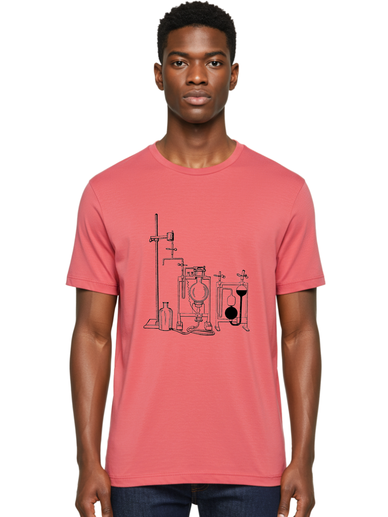 Laboratory-Equipment-4 Men'S Graphic Tee, 100% Cotton, Comfortable Casual Summer Wear, Machine Washable, Laboratory Equipment, Scientific Instruments, Chemistry Apparatus, Distillation Device, Flask, Bottle, Valve, Tube, Laboratory Setup, Aad618 22