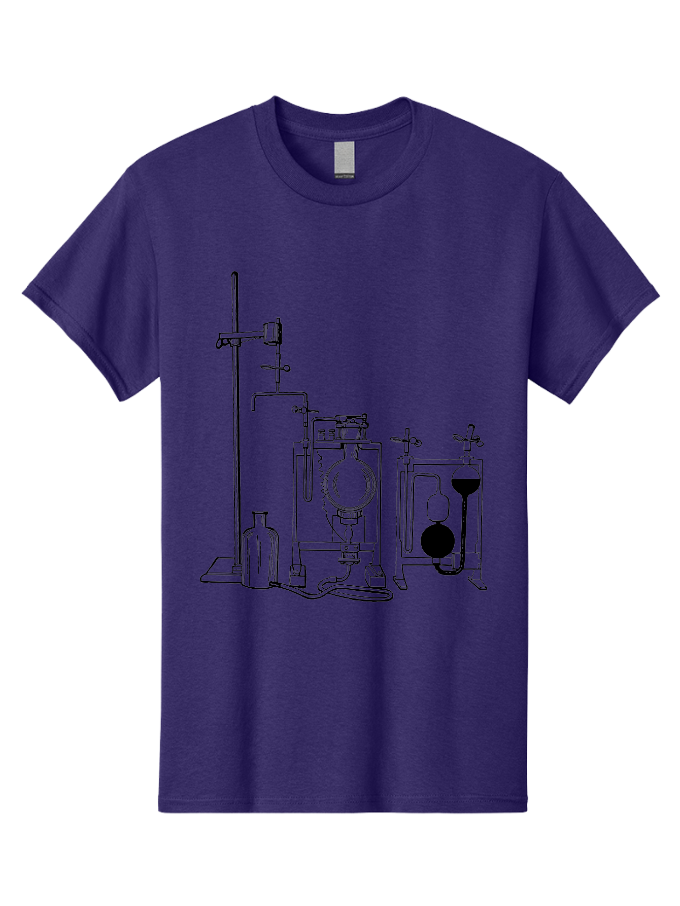 Laboratory-Equipment-4 Men'S Graphic Tee, 100% Cotton, Comfortable Casual Summer Wear, Machine Washable, Laboratory Equipment, Scientific Instruments, Chemistry Apparatus, Distillation Device, Flask, Bottle, Valve, Tube, Laboratory Setup, Aad618 27
