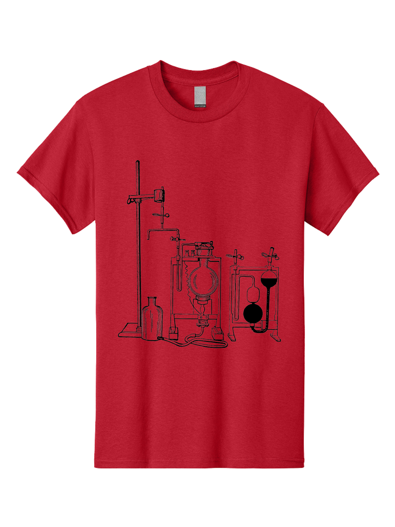 Laboratory-Equipment-4 Men'S Graphic Tee, 100% Cotton, Comfortable Casual Summer Wear, Machine Washable, Laboratory Equipment, Scientific Instruments, Chemistry Apparatus, Distillation Device, Flask, Bottle, Valve, Tube, Laboratory Setup, Aad618 15