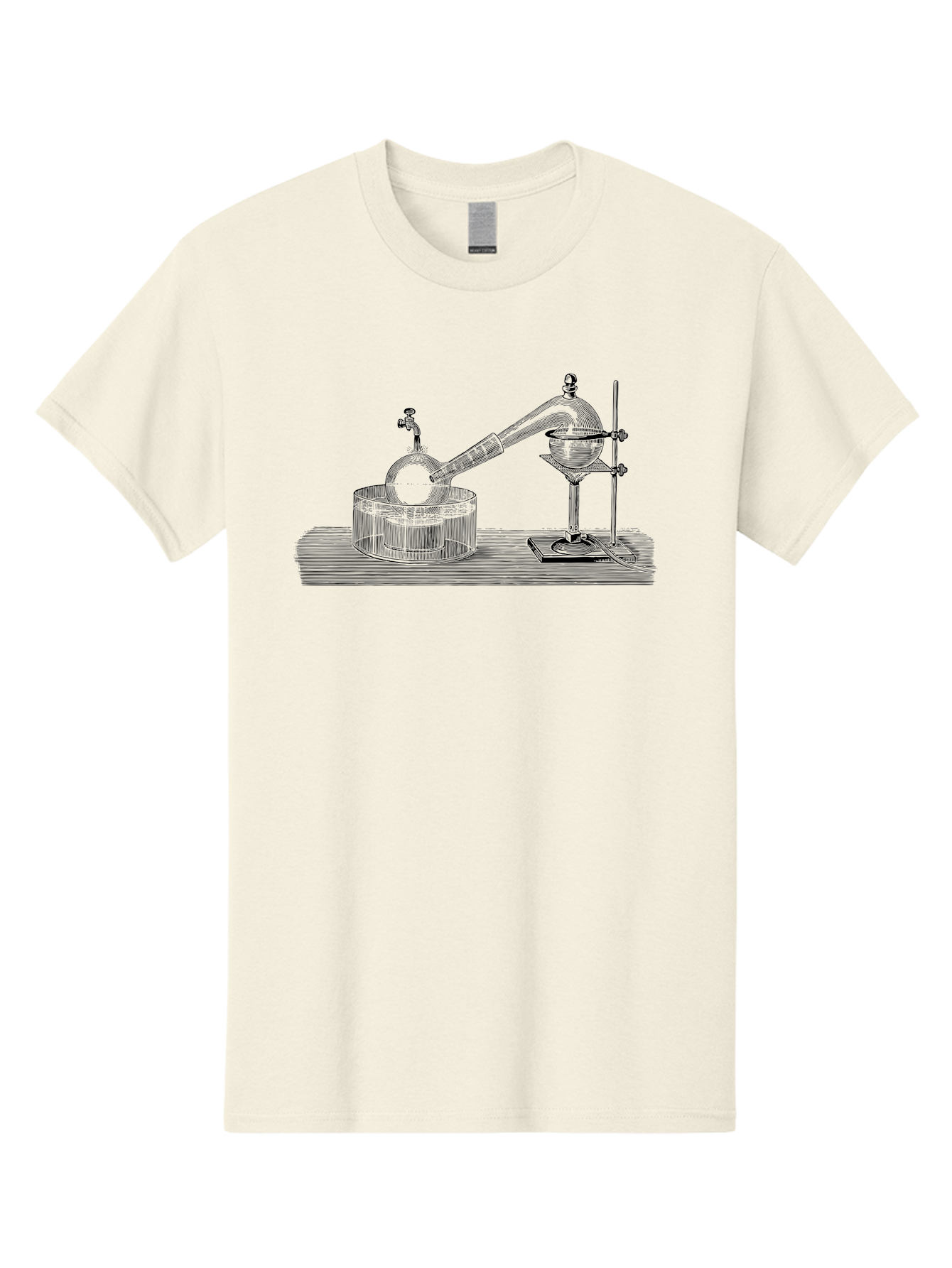 Laboratory-Equipment-7 Men'S Graphic Tee, 100% Cotton, Comfortable Casual Summer Wear, Machine Washable, Distillation Equipment, Laboratory Setup, Science Experiment, Chemistry, Glassware, Retort, Condenser, Laboratory Table Aad621 7