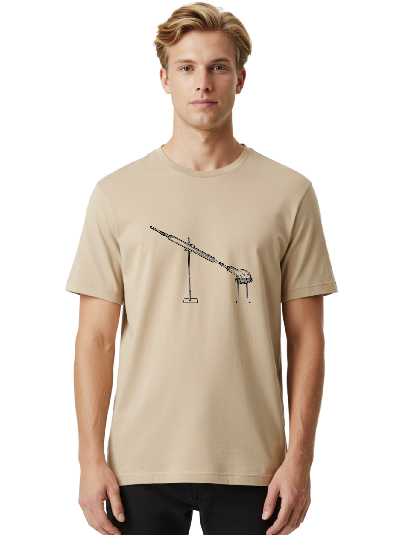 Laboratory-Equipment-8 Men'S Graphic Tee, 100% Cotton, Comfortable Casual Summer Wear, Machine Washable, Laboratory Equipment, Scientific Apparatus, Distillation Setup, Glassware, Chemistry Lab, Science Experiment, Test Tube, Clamp Stand, Aad622 26