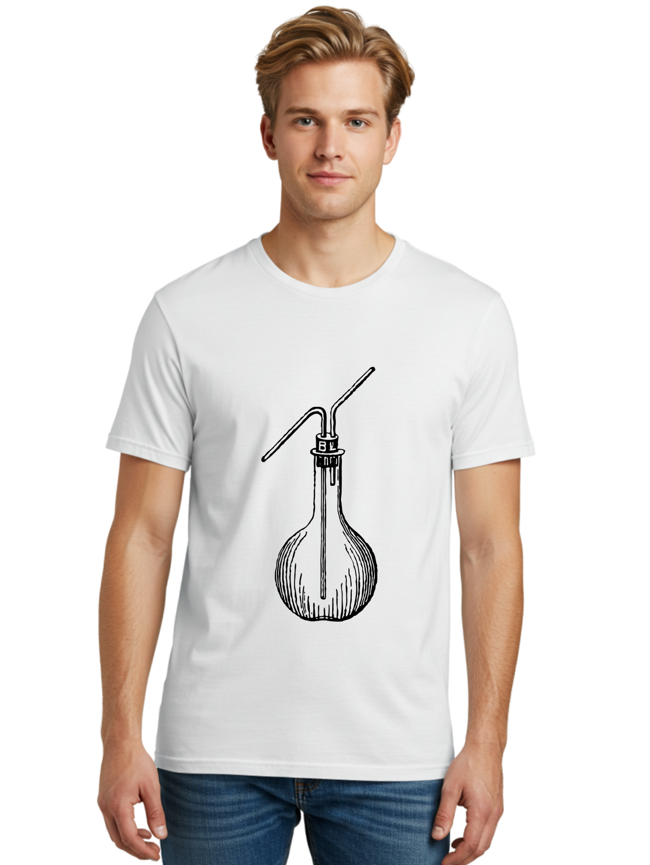 Laboratory-Flask Men'S Graphic Tee, 100% Cotton, Comfortable Casual Summer Wear, Machine Washable, Laboratory Equipment, Scientific Apparatus, Glass Flask, Chemistry Lab, Distillation Device, Experimental Setup, Vintage Illustration Aad627 10