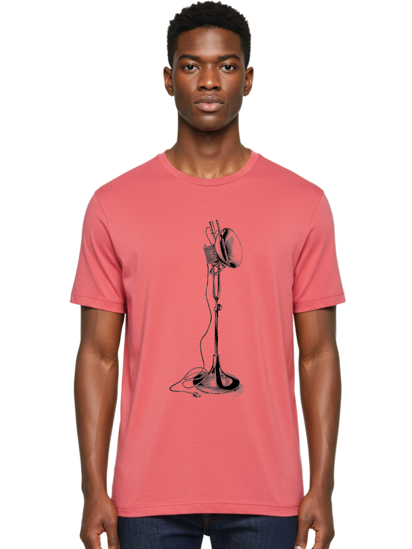 Microphone-Stand Men'S Graphic Tee, 100% Cotton, Comfortable Casual Summer Wear, Machine Washable, Studio Lighting, Photography Equipment, Adjustable Lamp, Cable Management, Professional Photography, Still Life Photography, High-Key Lighting, Aad635 14