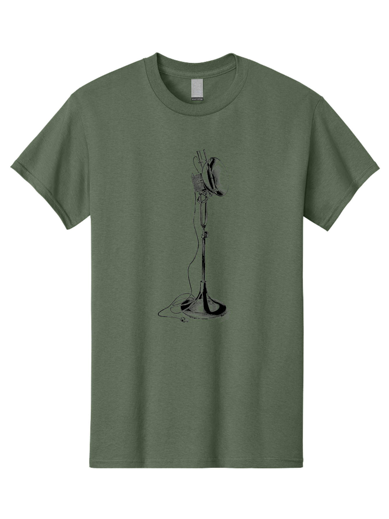 Microphone-Stand Men'S Graphic Tee, 100% Cotton, Comfortable Casual Summer Wear, Machine Washable, Studio Lighting, Photography Equipment, Adjustable Lamp, Cable Management, Professional Photography, Still Life Photography, High-Key Lighting, Aad635 25