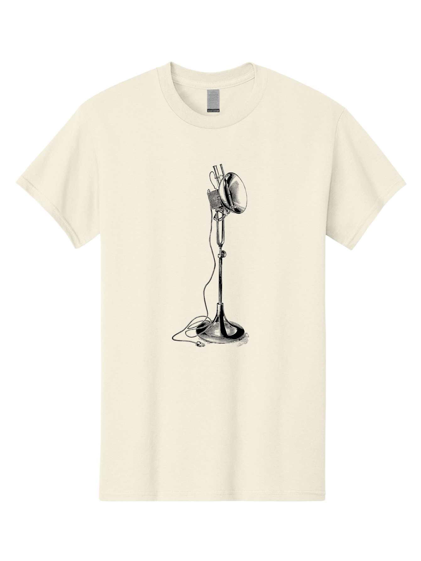 Microphone-Stand Men'S Graphic Tee, 100% Cotton, Comfortable Casual Summer Wear, Machine Washable, Studio Lighting, Photography Equipment, Adjustable Lamp, Cable Management, Professional Photography, Still Life Photography, High-Key Lighting, Aad635 21