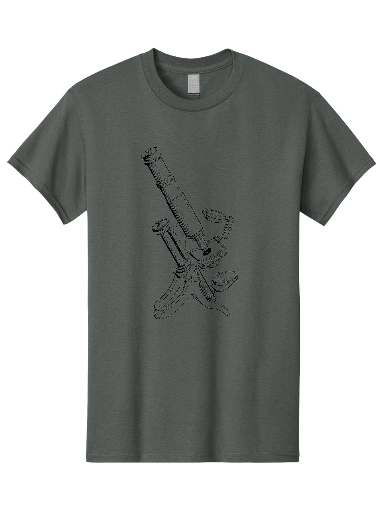 Microscope Men'S Graphic Tee, 100% Cotton, Comfortable Casual Summer Wear, Machine Washable, Microscope Illustration, Scientific Equipment, Laboratory Instrument, Cell Study, Detailed Drawing, Vintage Style, Scientific Research, Aad636 13