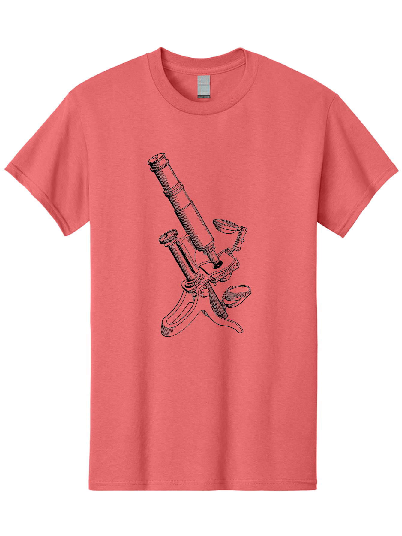 Microscope Men'S Graphic Tee, 100% Cotton, Comfortable Casual Summer Wear, Machine Washable, Microscope Illustration, Scientific Equipment, Laboratory Instrument, Cell Study, Detailed Drawing, Vintage Style, Scientific Research, Aad636 19