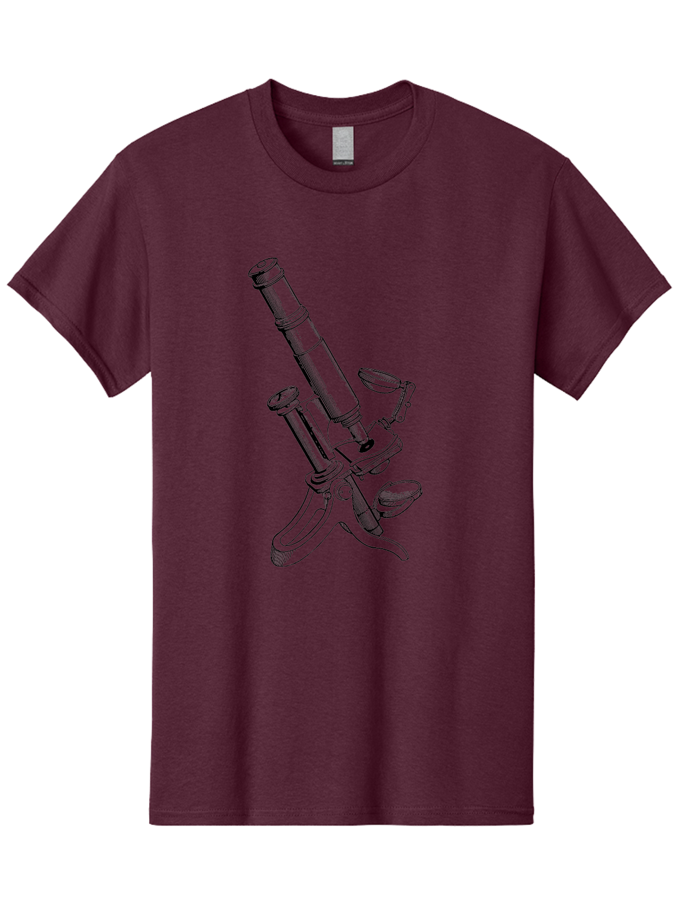 Microscope Men'S Graphic Tee, 100% Cotton, Comfortable Casual Summer Wear, Machine Washable, Microscope Illustration, Scientific Equipment, Laboratory Instrument, Cell Study, Detailed Drawing, Vintage Style, Scientific Research, Aad636 3