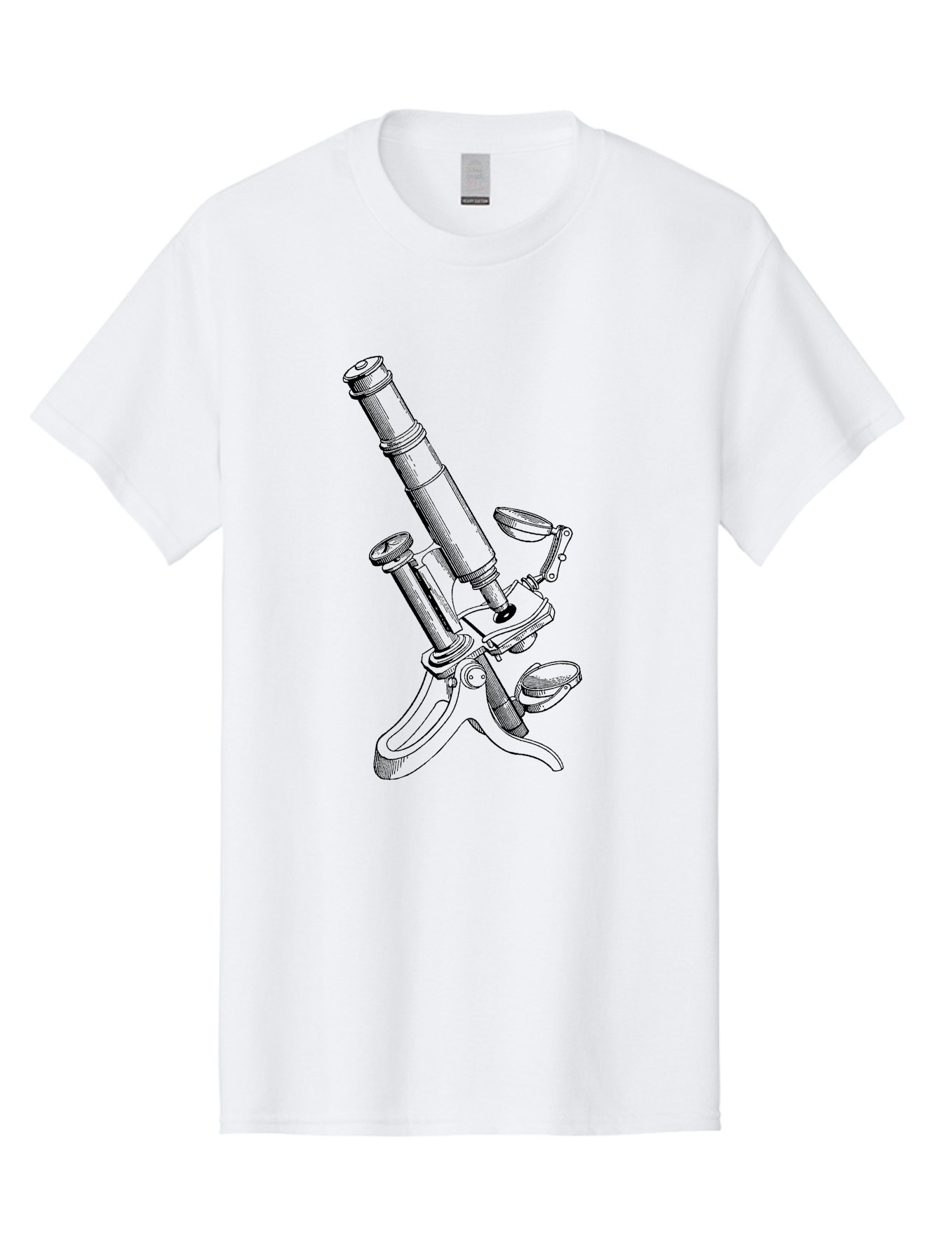Microscope Men'S Graphic Tee, 100% Cotton, Comfortable Casual Summer Wear, Machine Washable, Microscope Illustration, Scientific Equipment, Laboratory Instrument, Cell Study, Detailed Drawing, Vintage Style, Scientific Research, Aad636 17