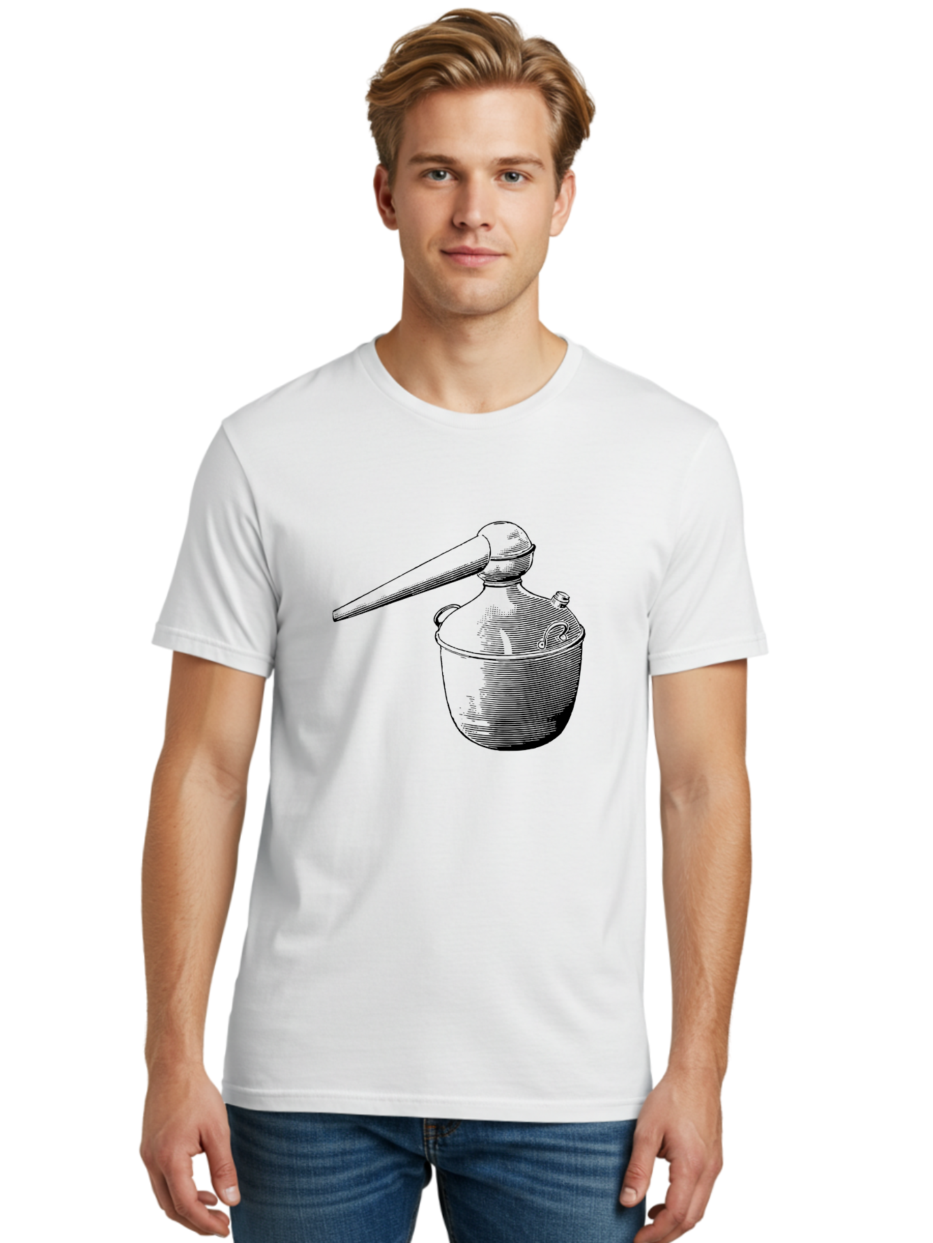 Neti-Pot Men'S Graphic Tee, 100% Cotton, Comfortable Casual Summer Wear, Machine Washable, Manual Grinder, Coffee Grinder, Spice Grinder, Kitchen Tool, Vintage Design, Manual Operation, Hand-Crank, Grinding Mechanism Aad638 18