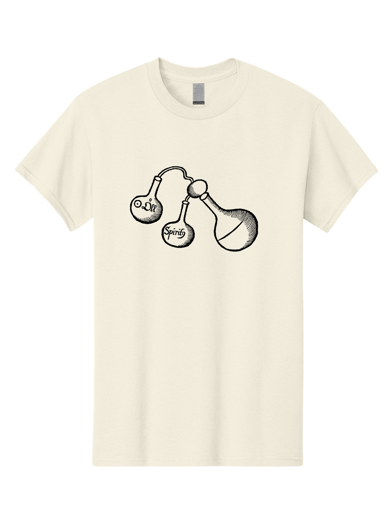 Oil-And-Spirits Men'S Graphic Tee, 100% Cotton, Comfortable Casual Summer Wear, Machine Washable, Oil, Spirits, Laboratory Equipment, Chemistry Lab, Apothecary Jars, Glassware, Vintage Illustration, Scientific Instruments, Aad639 19