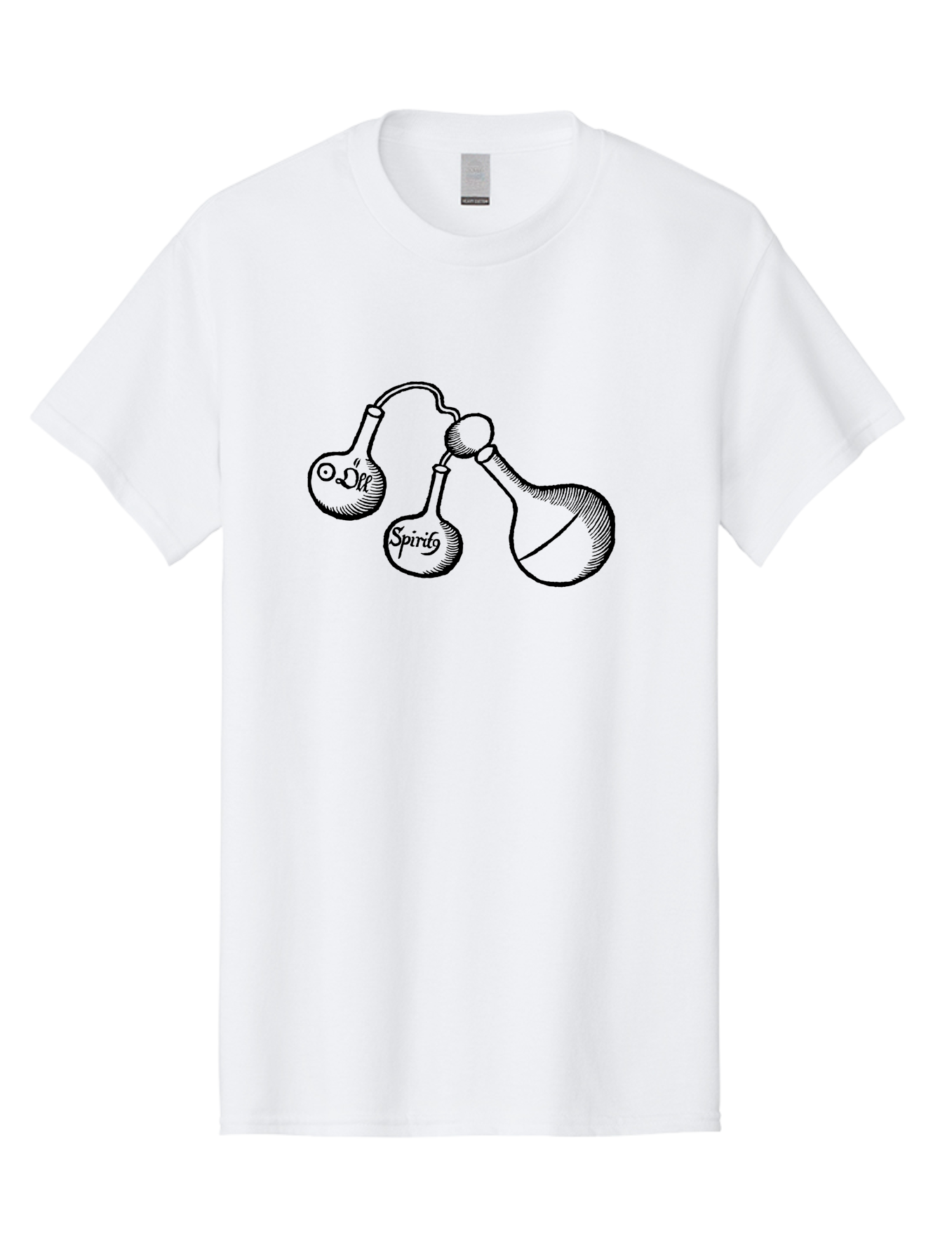 Oil-And-Spirits Men'S Graphic Tee, 100% Cotton, Comfortable Casual Summer Wear, Machine Washable, Oil, Spirits, Laboratory Equipment, Chemistry Lab, Apothecary Jars, Glassware, Vintage Illustration, Scientific Instruments, Aad639 11