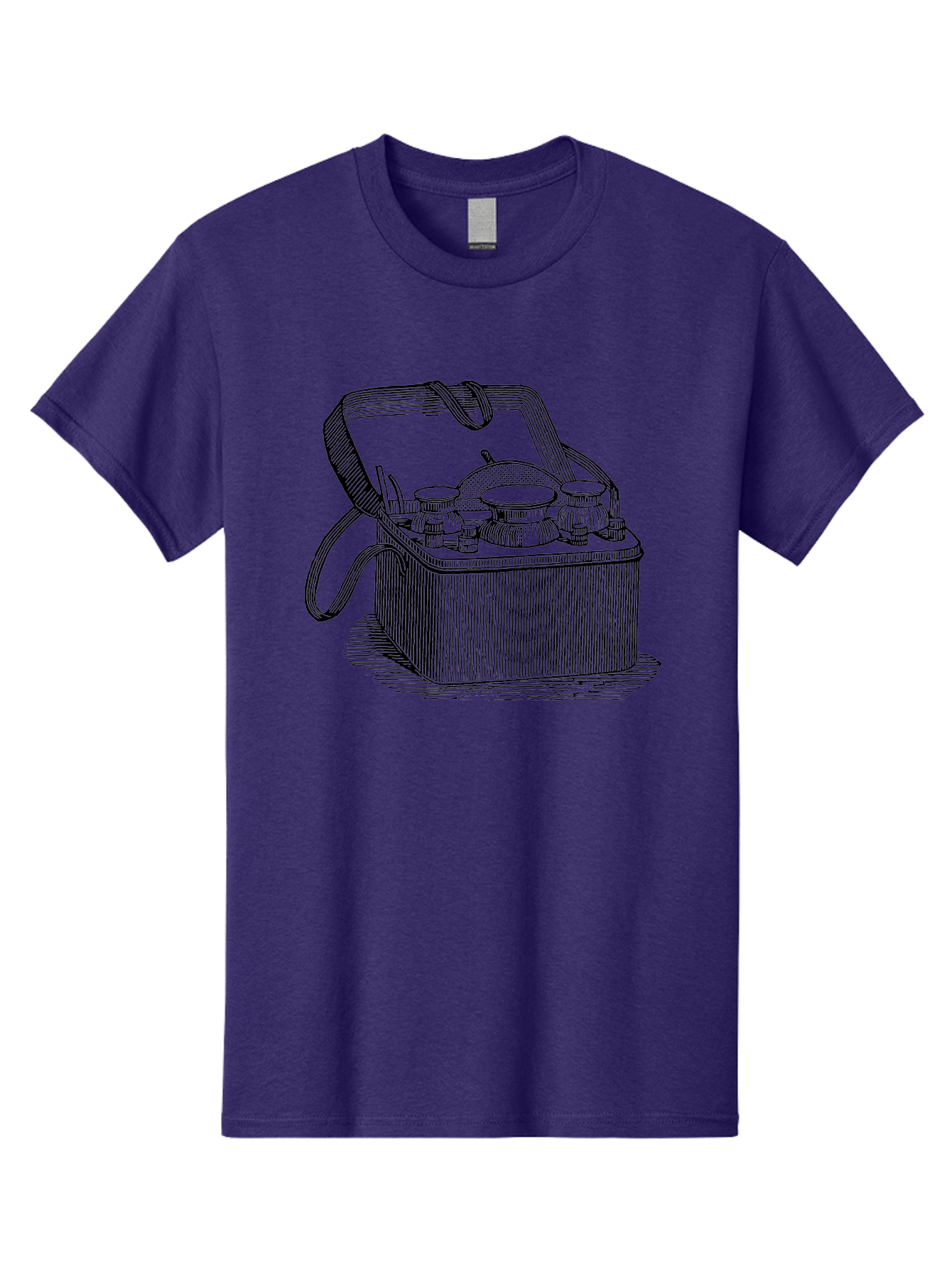Picnic-Basket Men'S Graphic Tee, 100% Cotton, Comfortable Casual Summer Wear, Machine Washable, Picnic Basket, Outdoor Dining, Al Fresco, Picnic Essentials, Tableware, Dining Accessories, Vintage Picnic, Outdoor Entertaining, Picnic Setup Aad641 3