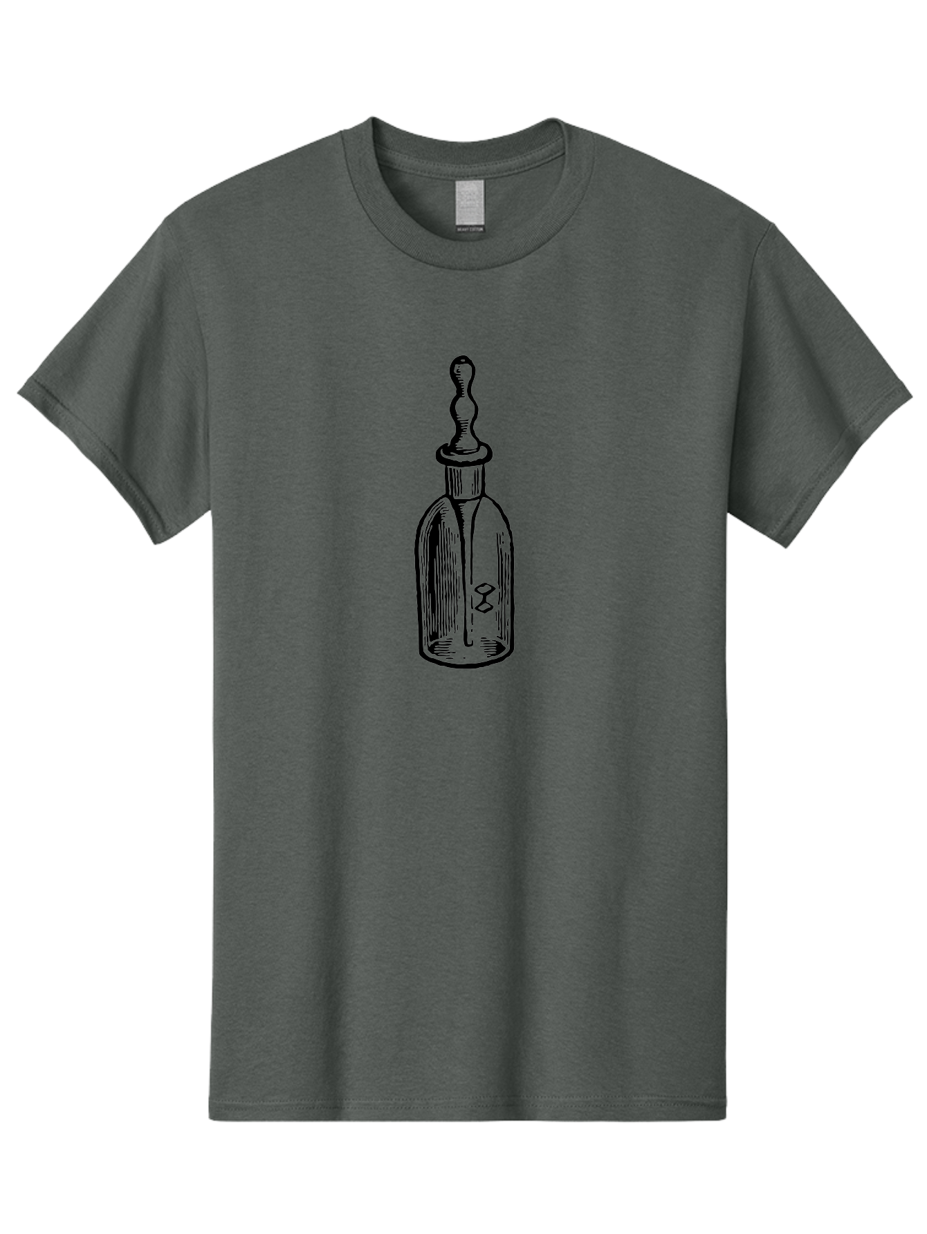 Poison-Bottle Men'S Graphic Tee, 100% Cotton, Comfortable Casual Summer Wear, Machine Washable, Vintage Bottle, Antique Glass, Apothecary Jar, Ornate Stopper, Classic Design, Retro Style, Medicinal Container, Elegant Shape Aad642 3