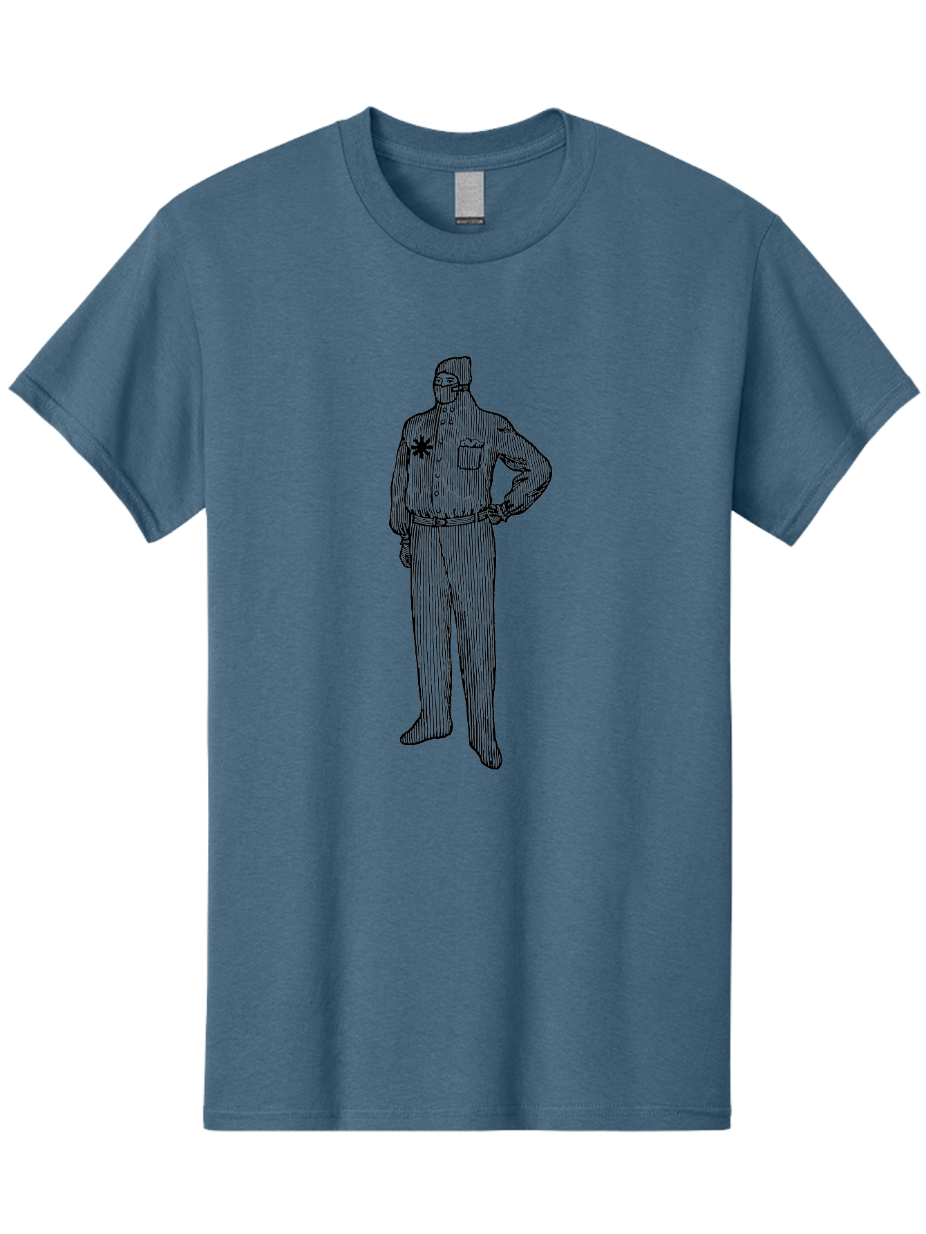 Police-Officer Men'S Graphic Tee, 100% Cotton, Comfortable Casual Summer Wear, Machine Washable, Police Officer, Law Enforcement, Badge On Chest, Hands On Hips, Confident Stance, Uniform Attire, Black Outline, Detailed Drawing Aad643 29