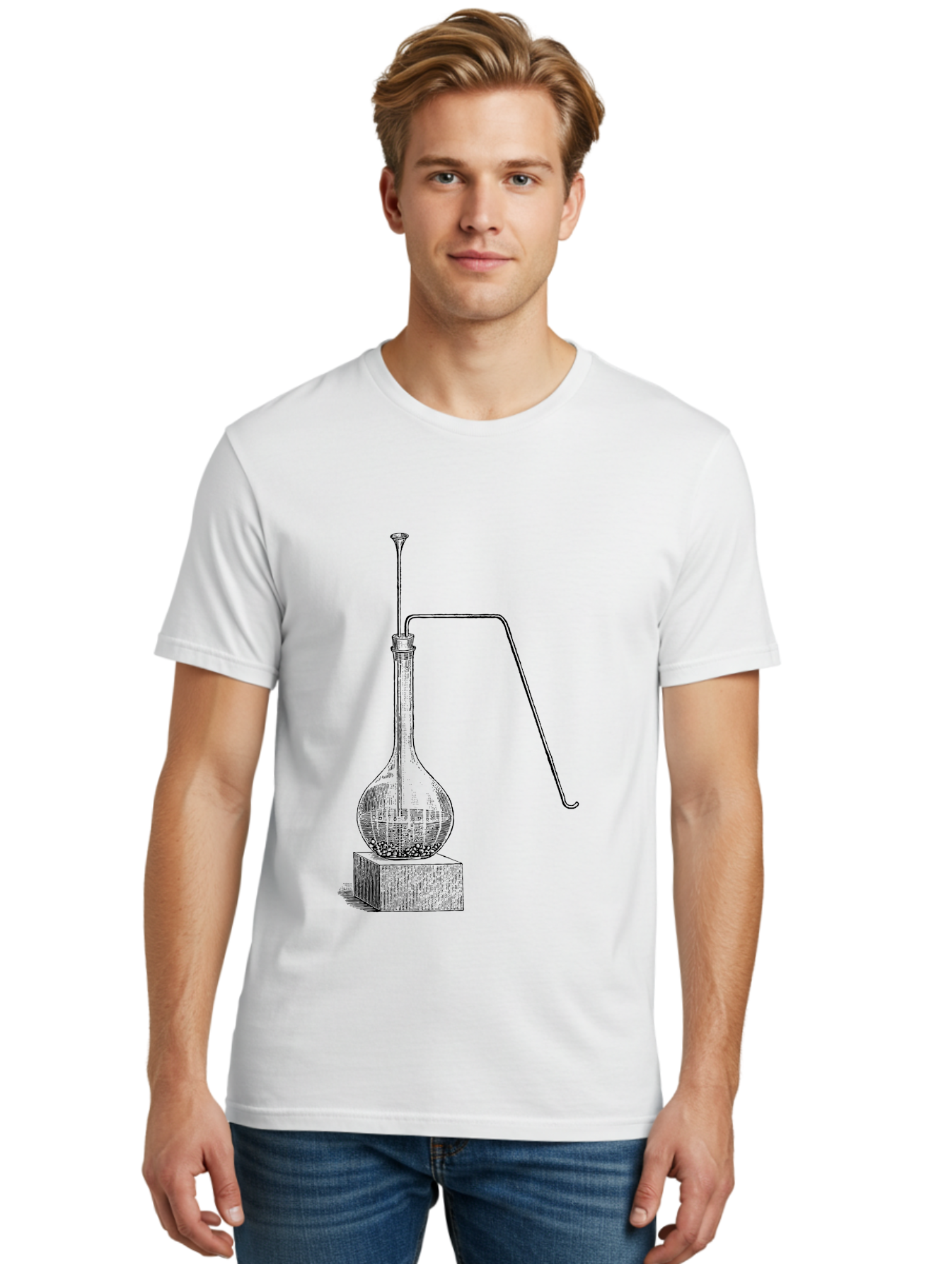 Retort-1 Men'S Graphic Tee, 100% Cotton, Comfortable Casual Summer Wear, Machine Washable, Laboratory Equipment, Scientific Glassware, Distillation Apparatus, Chemistry Experiment, Vintage Lab Setup, Scientific Illustration, Glass Flask, Aad646 22