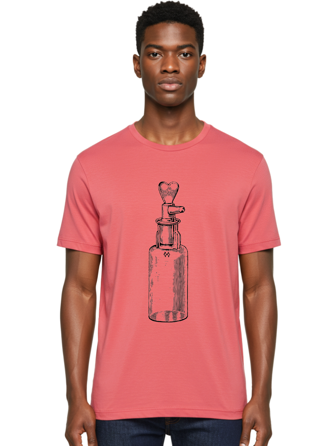 Soda-Syphon Men'S Graphic Tee, 100% Cotton, Comfortable Casual Summer Wear, Machine Washable, Vintage Soda Syphon, Antique Bottle, Heart-Shaped Top, Retro Kitchen Gadget, Nostalgic Design, Unique Collectible, Nostalgic Charm, Classic Decor Aad651 2