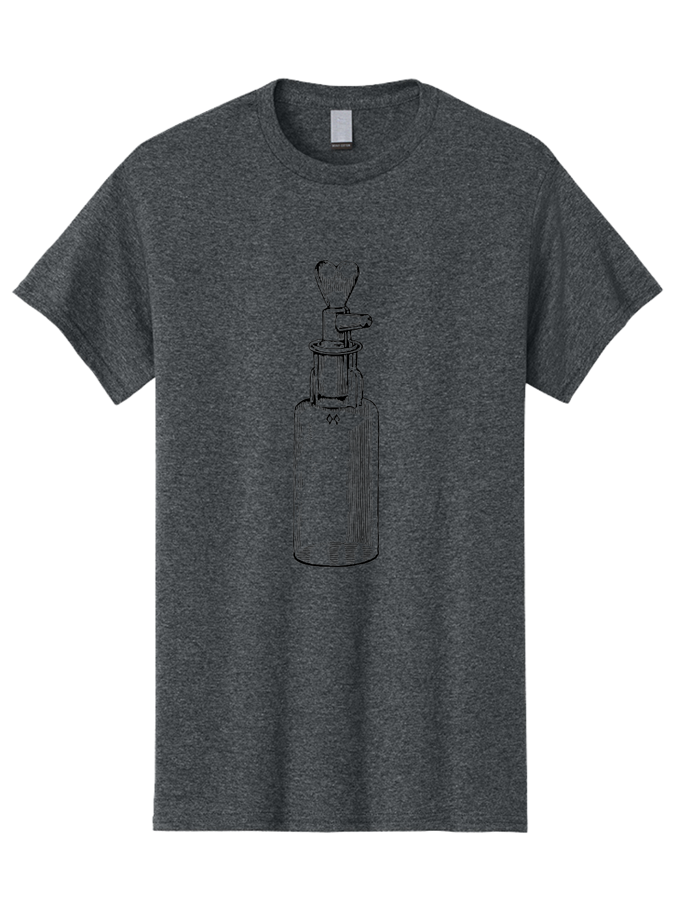 Soda-Syphon Men'S Graphic Tee, 100% Cotton, Comfortable Casual Summer Wear, Machine Washable, Vintage Soda Syphon, Antique Bottle, Heart-Shaped Top, Retro Kitchen Gadget, Nostalgic Design, Unique Collectible, Nostalgic Charm, Classic Decor Aad651 25