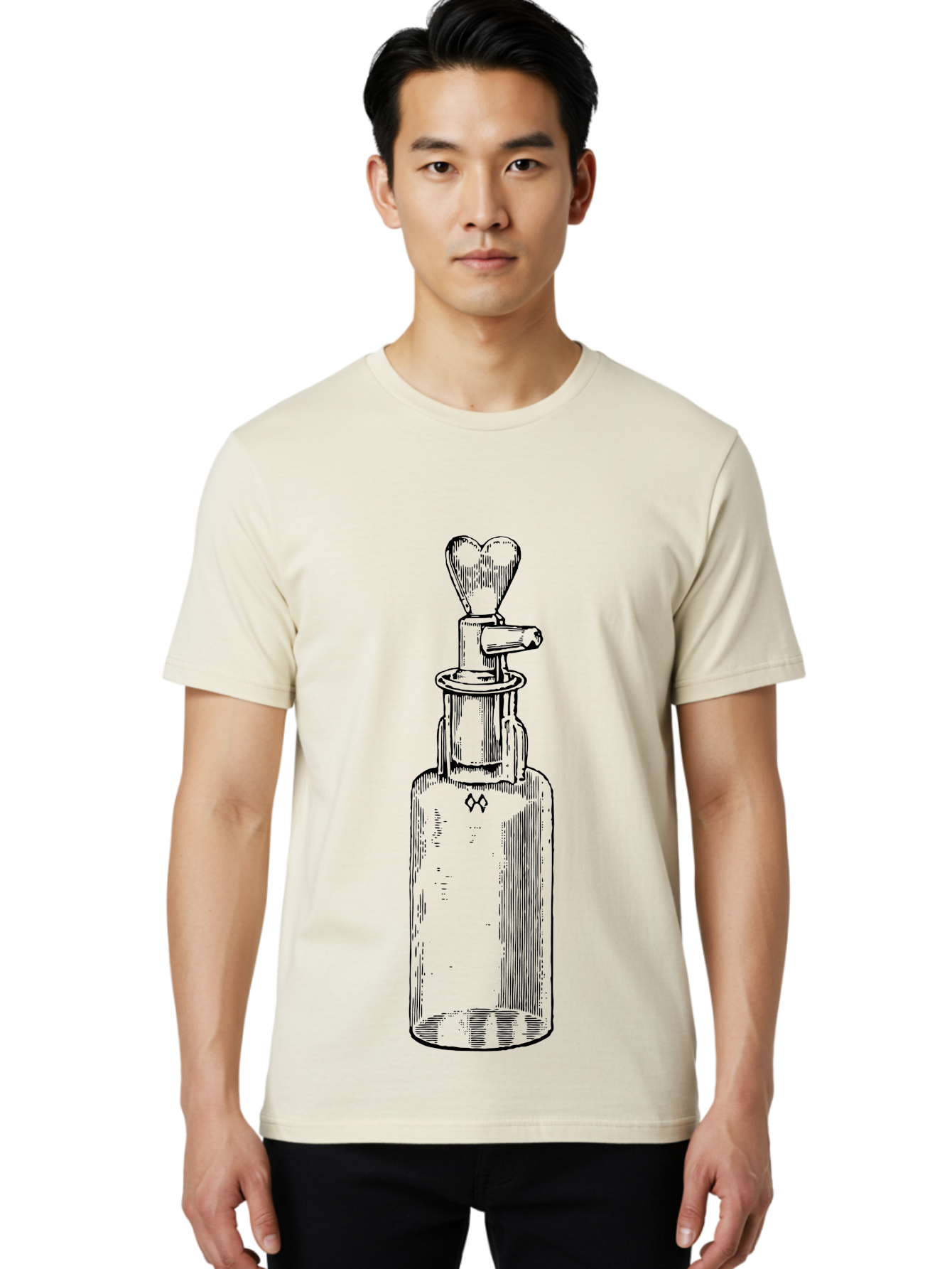 Soda-Syphon Men'S Graphic Tee, 100% Cotton, Comfortable Casual Summer Wear, Machine Washable, Vintage Soda Syphon, Antique Bottle, Heart-Shaped Top, Retro Kitchen Gadget, Nostalgic Design, Unique Collectible, Nostalgic Charm, Classic Decor Aad651 22