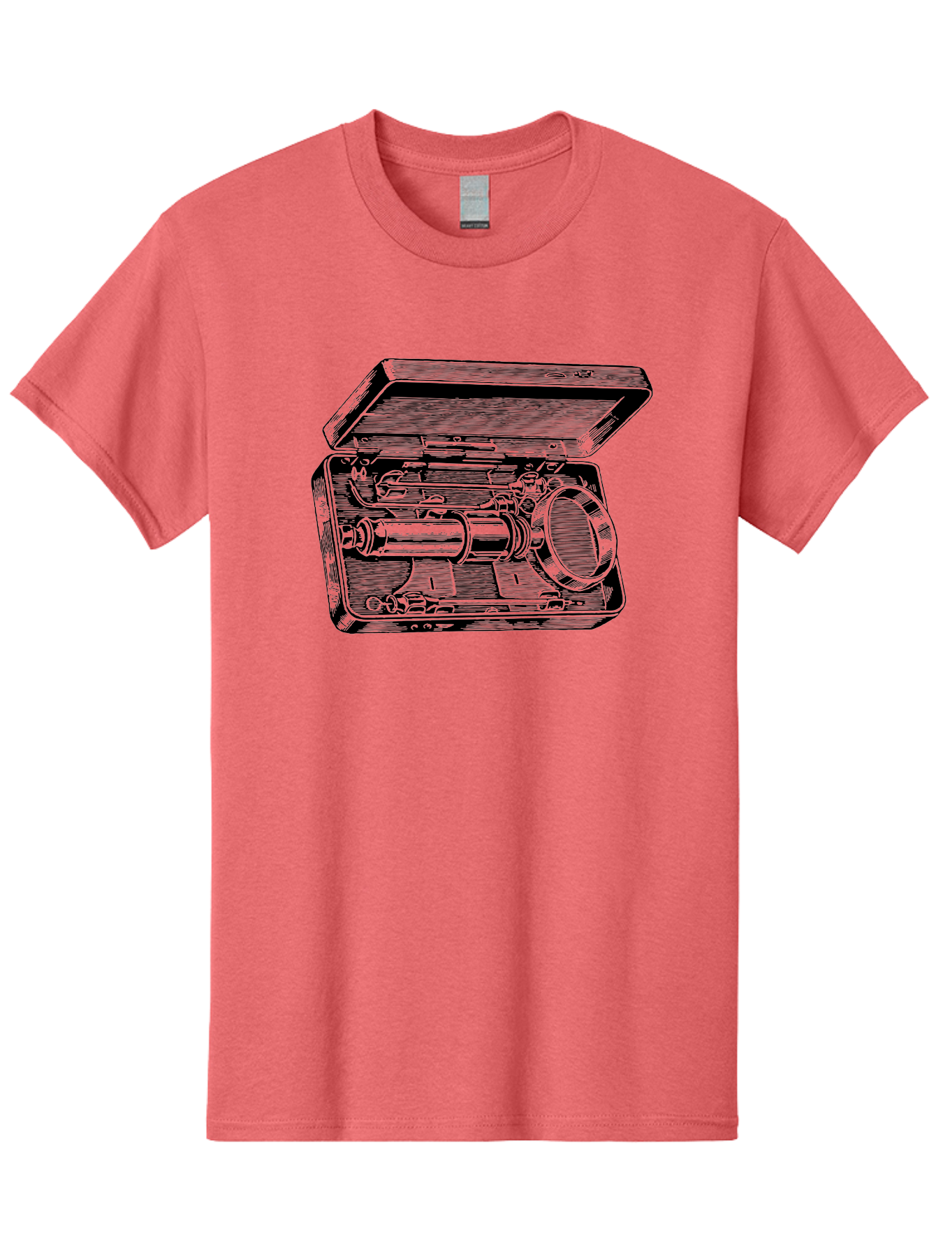 Telescope-In-Case Men'S Graphic Tee, 100% Cotton, Comfortable Casual Summer Wear, Machine Washable, Telescope In A Case, Astronomy Equipment, Stargazing Tools, Scientific Instruments, Optical Devices, Vintage Telescope, Antique Astronomy Aad654 29