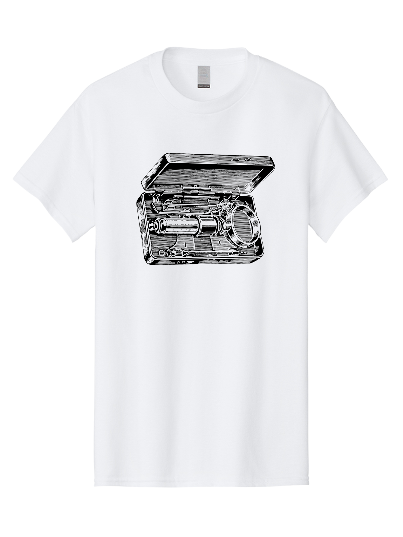 Telescope-In-Case Men'S Graphic Tee, 100% Cotton, Comfortable Casual Summer Wear, Machine Washable, Telescope In A Case, Astronomy Equipment, Stargazing Tools, Scientific Instruments, Optical Devices, Vintage Telescope, Antique Astronomy Aad654 9