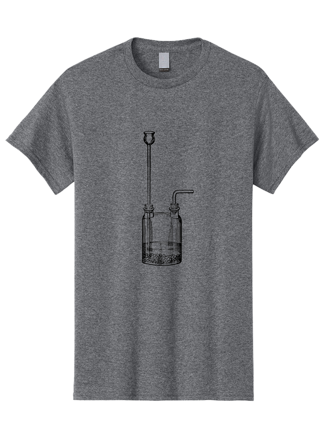 Wash-Bottle Men'S Graphic Tee, 100% Cotton, Comfortable Casual Summer Wear, Machine Washable, Laboratory Equipment, Glassware, Scientific Apparatus, Chemical Container, Woulfe Bottle, Laboratory Setup Aad661 17