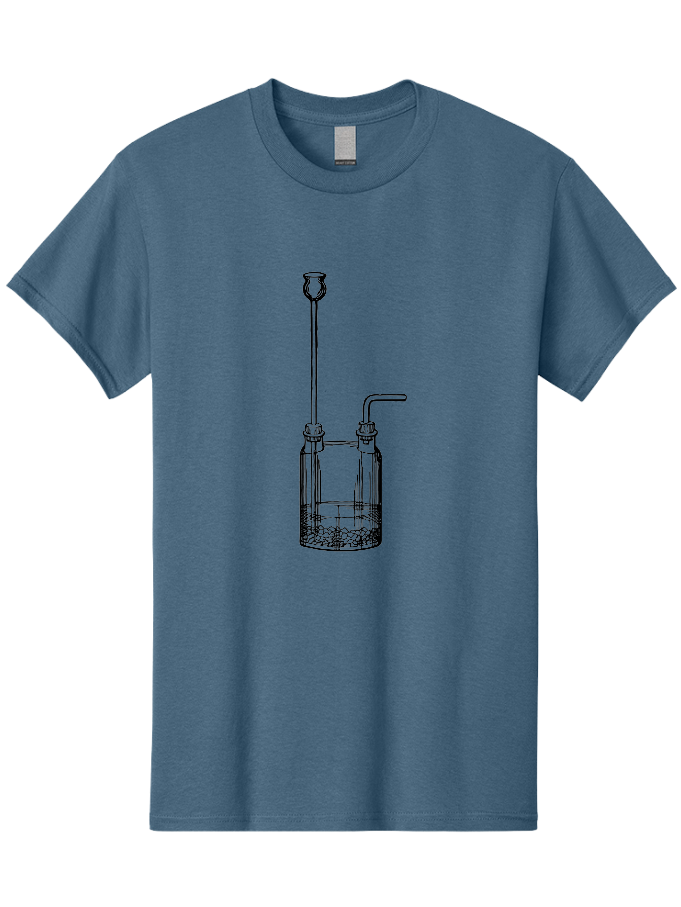 Wash-Bottle Men'S Graphic Tee, 100% Cotton, Comfortable Casual Summer Wear, Machine Washable, Laboratory Equipment, Glassware, Scientific Apparatus, Chemical Container, Woulfe Bottle, Laboratory Setup Aad661 25