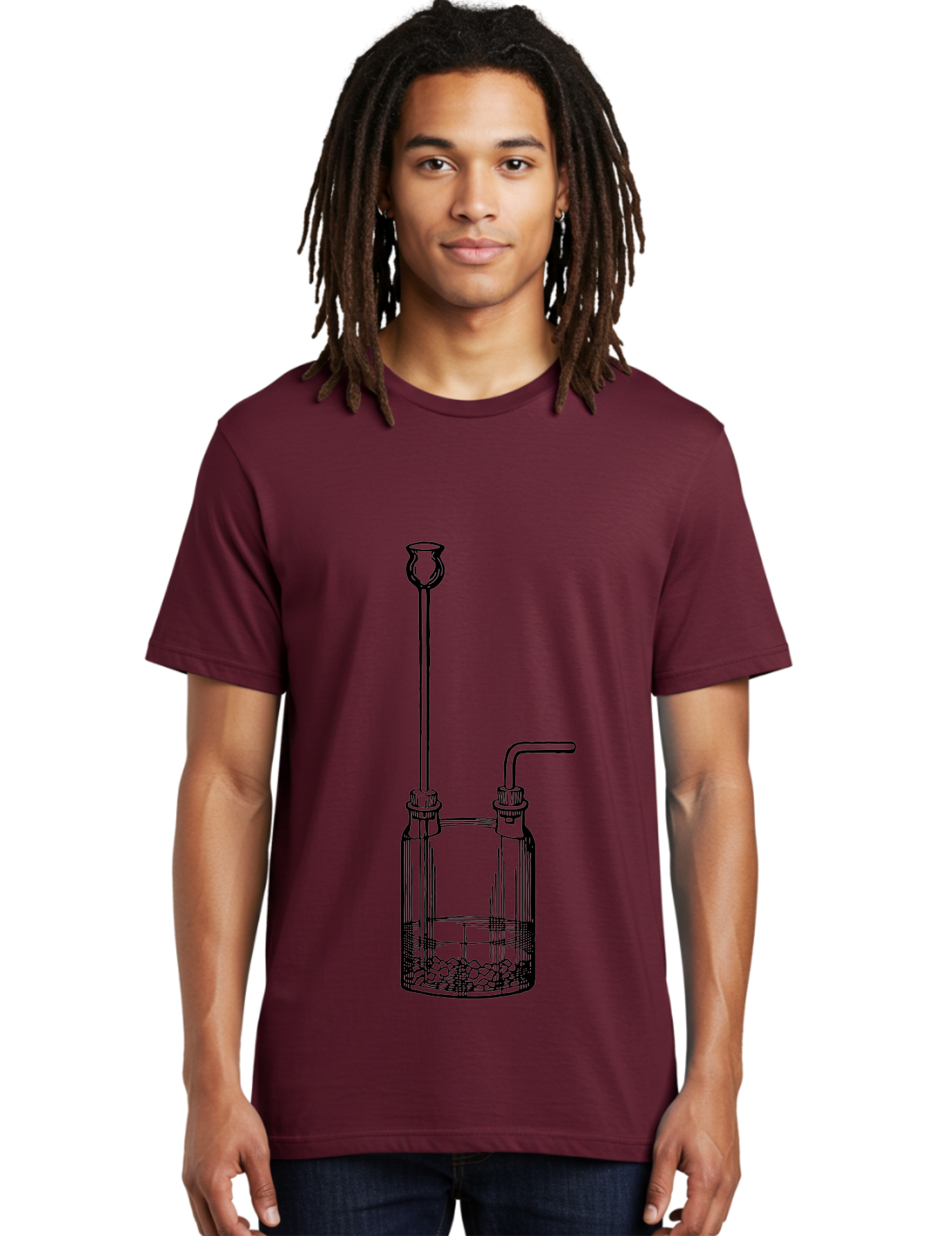 Wash-Bottle Men'S Graphic Tee, 100% Cotton, Comfortable Casual Summer Wear, Machine Washable, Laboratory Equipment, Glassware, Scientific Apparatus, Chemical Container, Woulfe Bottle, Laboratory Setup Aad661 30