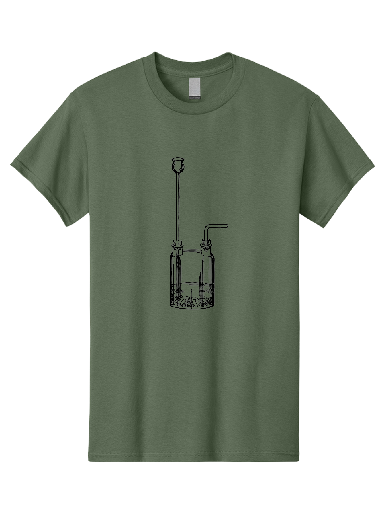 Wash-Bottle Men'S Graphic Tee, 100% Cotton, Comfortable Casual Summer Wear, Machine Washable, Laboratory Equipment, Glassware, Scientific Apparatus, Chemical Container, Woulfe Bottle, Laboratory Setup Aad661 15