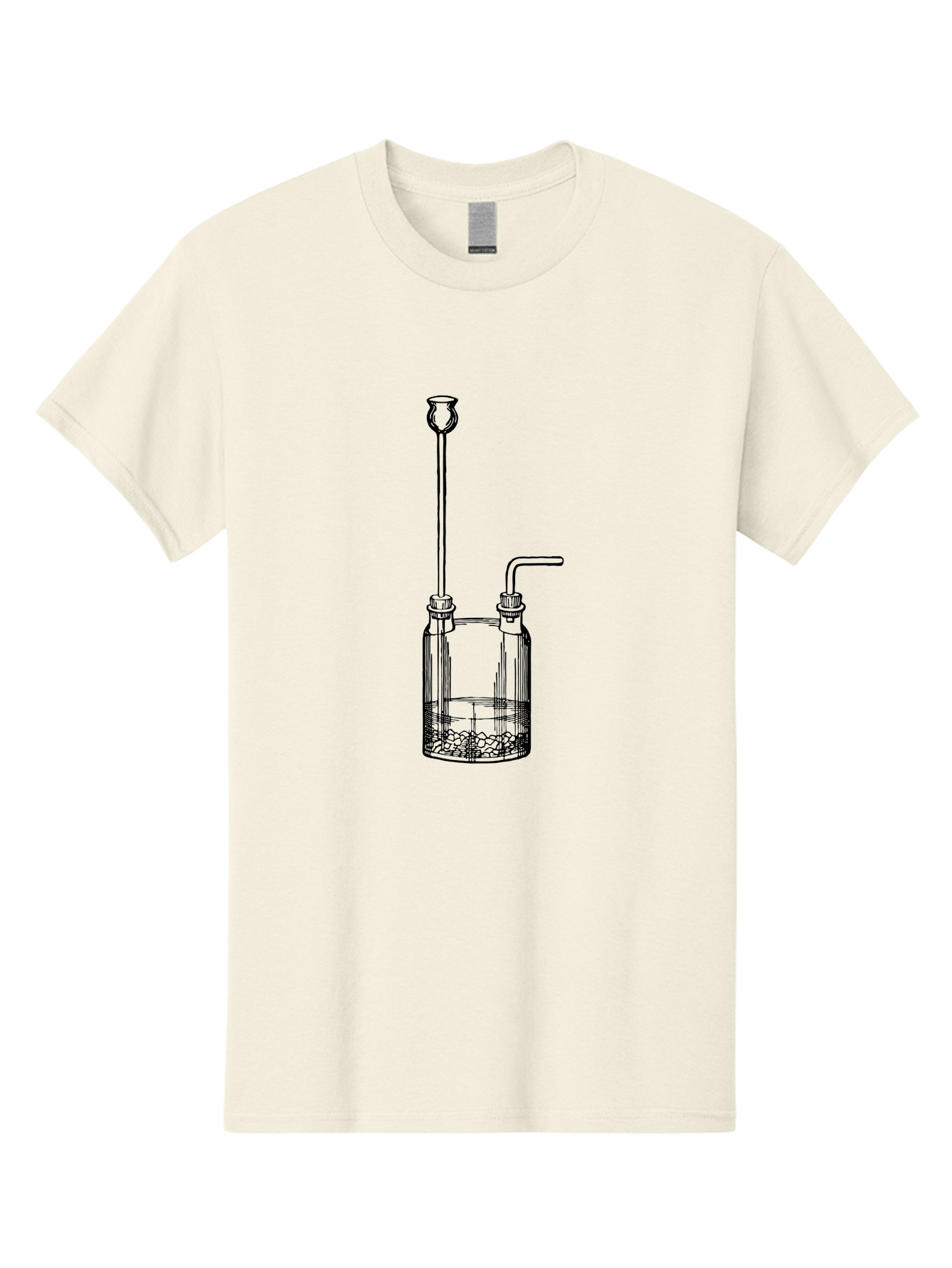 Wash-Bottle Men'S Graphic Tee, 100% Cotton, Comfortable Casual Summer Wear, Machine Washable, Laboratory Equipment, Glassware, Scientific Apparatus, Chemical Container, Woulfe Bottle, Laboratory Setup Aad661 19