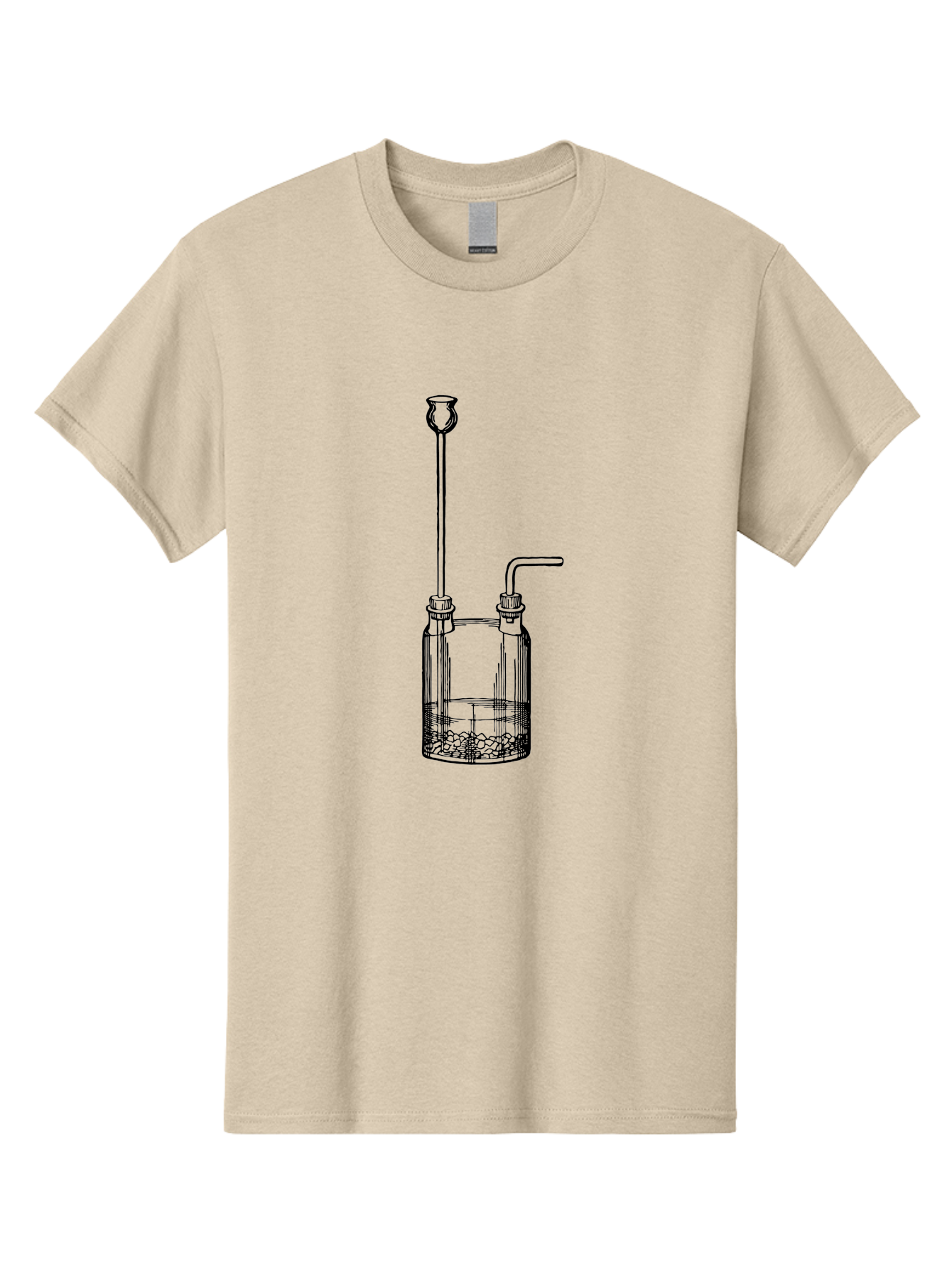 Wash-Bottle Men'S Graphic Tee, 100% Cotton, Comfortable Casual Summer Wear, Machine Washable, Laboratory Equipment, Glassware, Scientific Apparatus, Chemical Container, Woulfe Bottle, Laboratory Setup Aad661 21