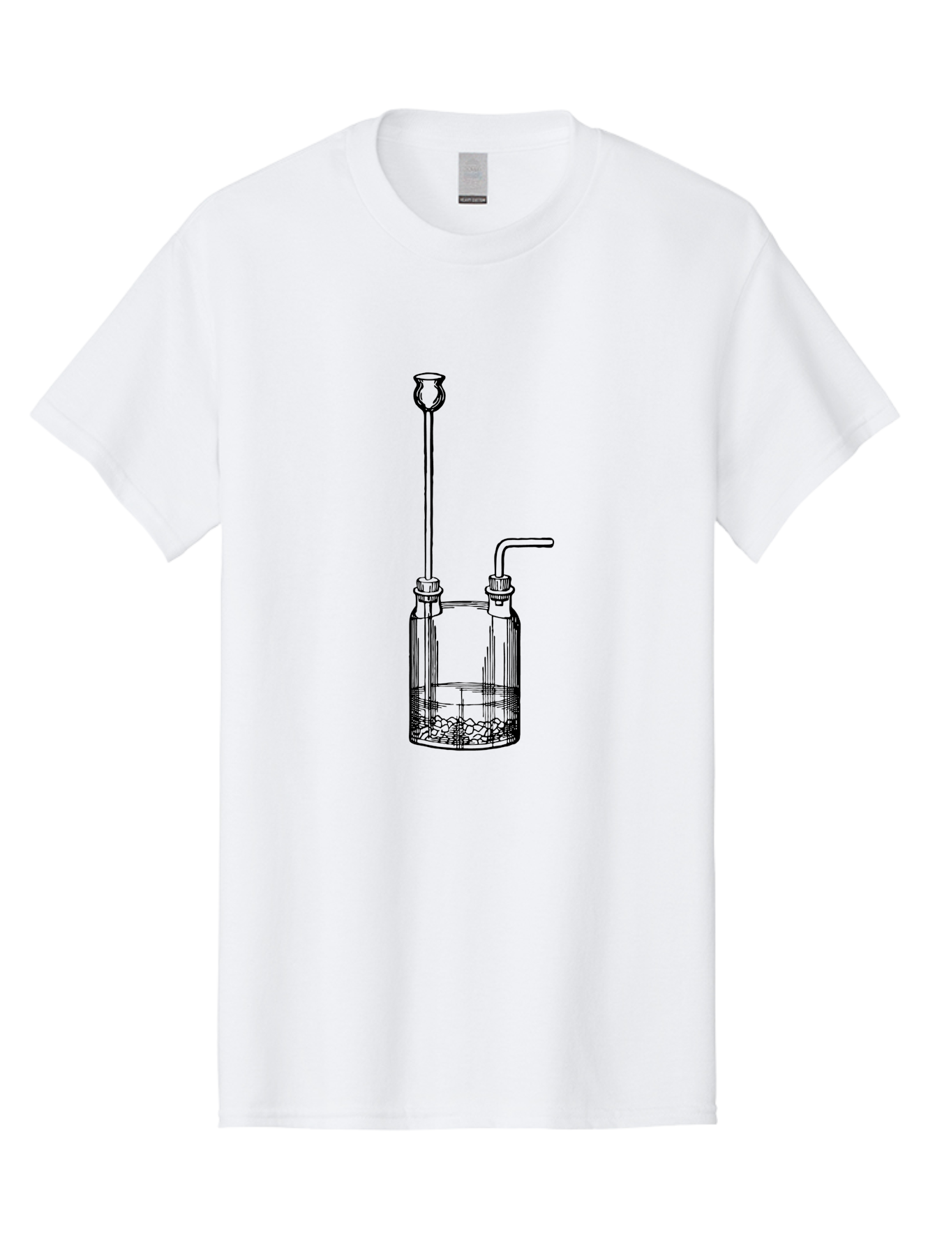 Wash-Bottle Men'S Graphic Tee, 100% Cotton, Comfortable Casual Summer Wear, Machine Washable, Laboratory Equipment, Glassware, Scientific Apparatus, Chemical Container, Woulfe Bottle, Laboratory Setup Aad661 7