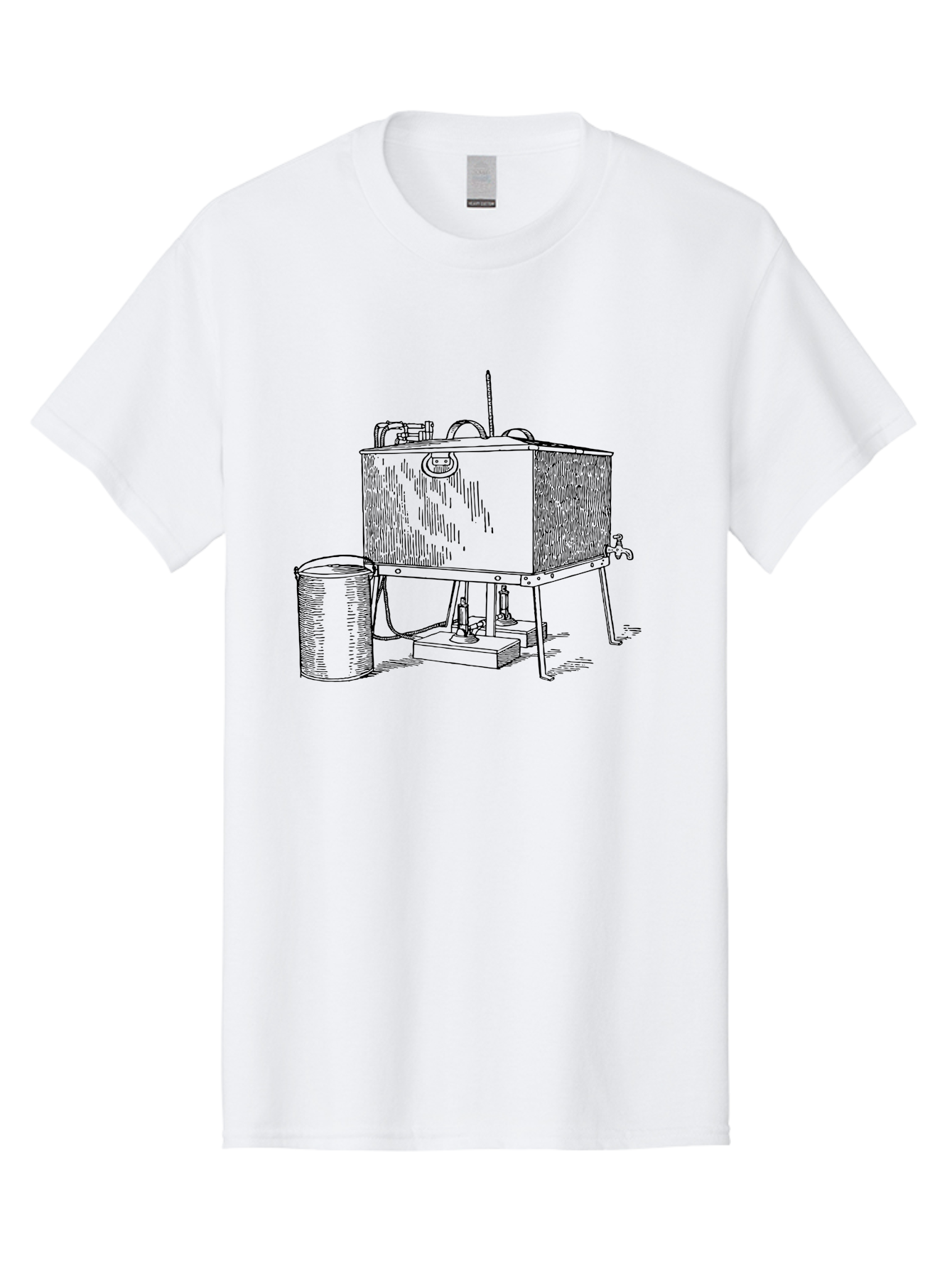 Water-Distiller Men'S Graphic Tee, 100% Cotton, Comfortable Casual Summer Wear, Machine Washable, Water Filtration, Purification System, Vintage Design, Retro Style, Industrial Equipment, Water Treatment, Classic Machinery, Aad662 23