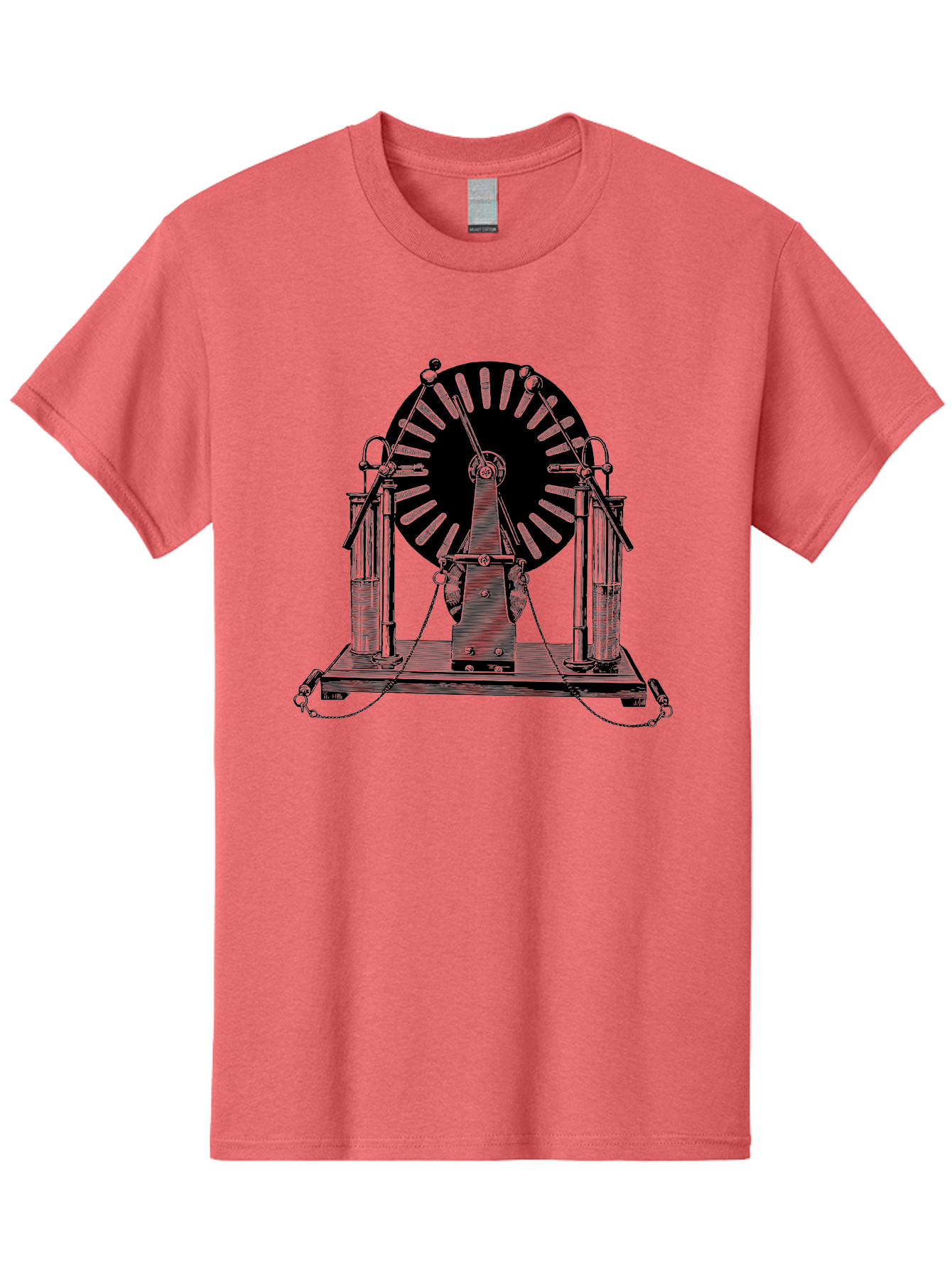 Wimshurst-Machine Men'S Graphic Tee, 100% Cotton, Comfortable Casual Summer Wear, Machine Washable, Electrostatic Generator, Wimshurst Machine, Scientific Equipment, Vintage Technology, Static Electricity, Experimental Device, Aad663 23